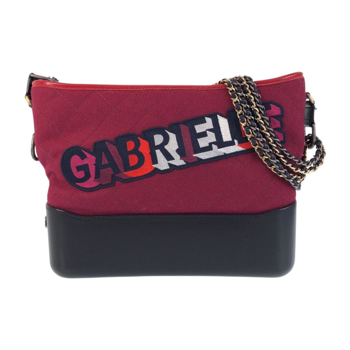 Chanel Chanel Gabrielle De Chanel Wool/leather Shoulder Bag Leather Shoulder Bag in Black, Women's