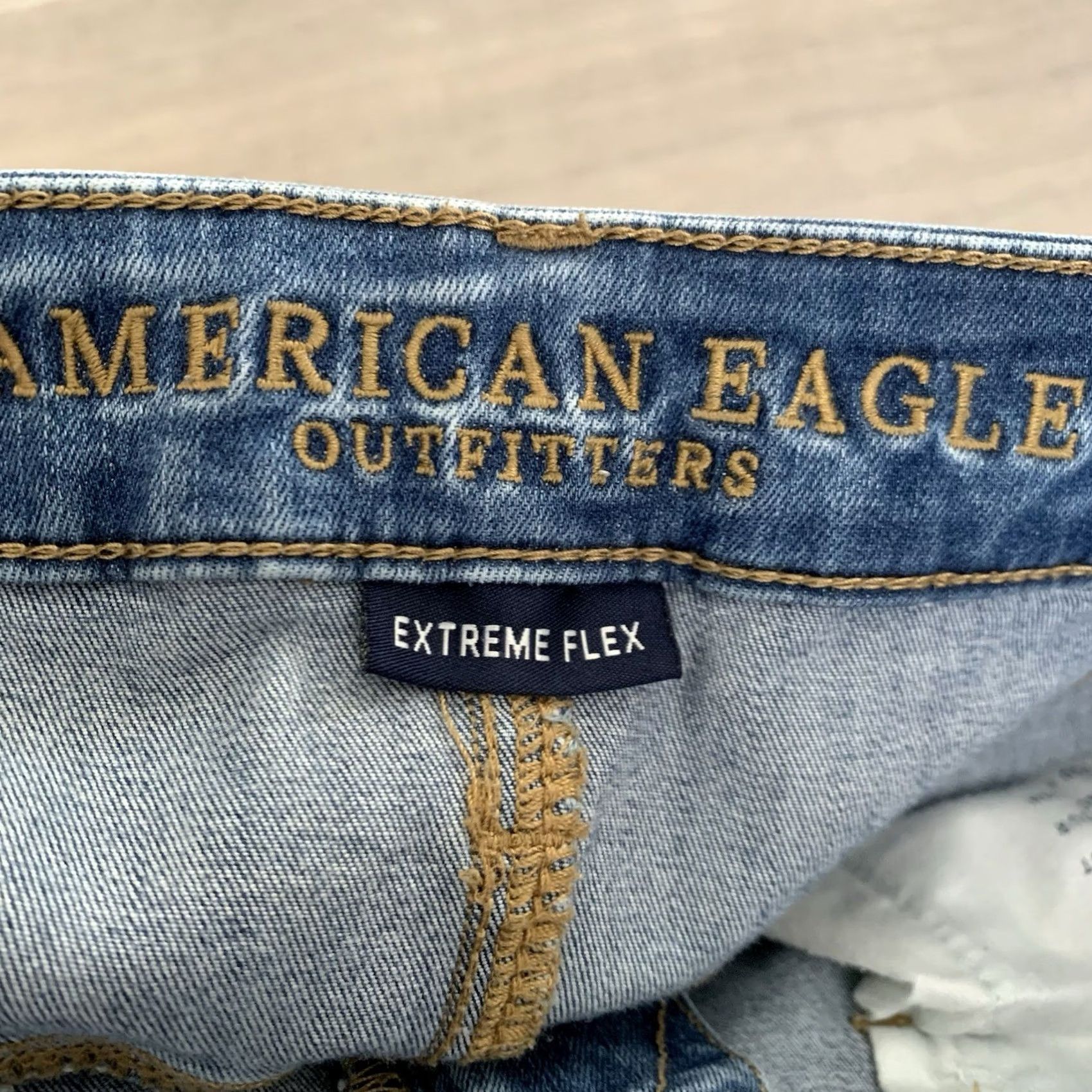 American Eagle Outfitters American Eagle Outfitters Jeans Slim Distressed Denim 33x32 Slim Fit 5-Pocket Blue Medium Wash Mens Size US 33 - 2 Thumbnail