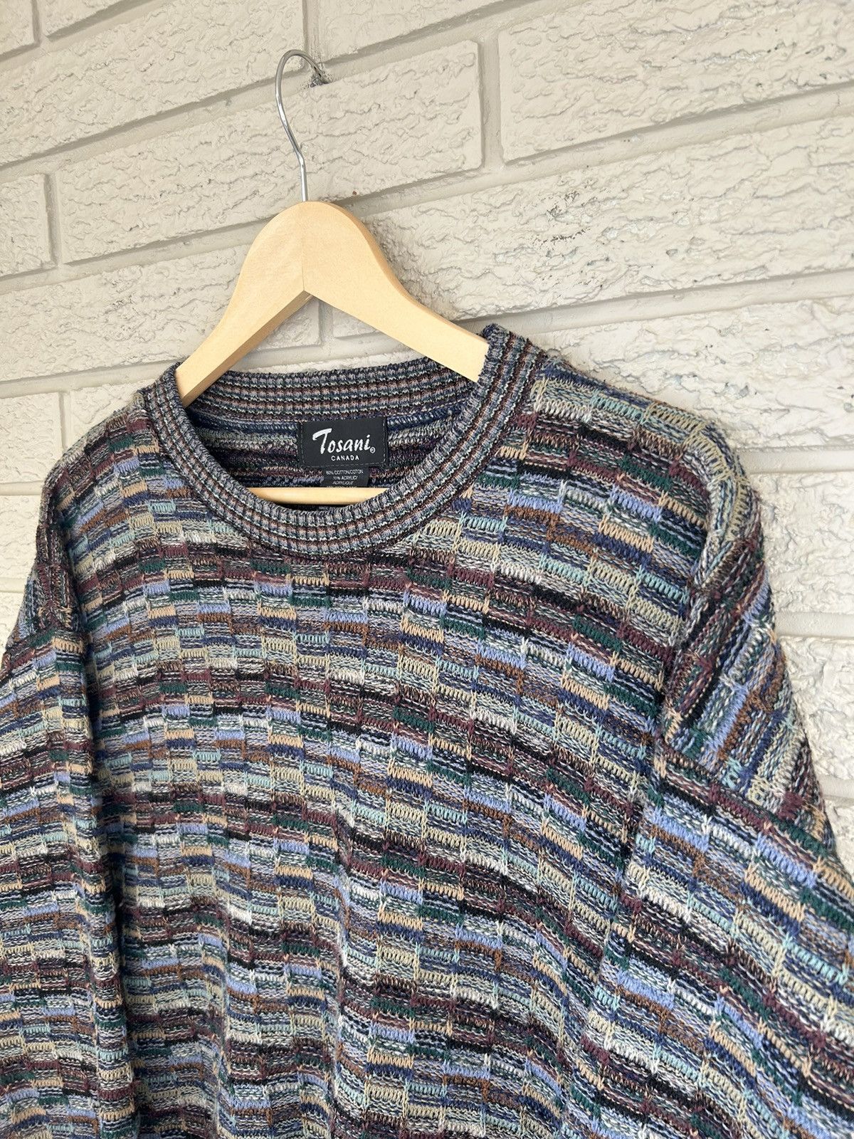 Tundra Vintage Tosani 3D Coogi Style Textured Knit Sweater Size US XL / EU 56 / 4 - 3 Thumbnail