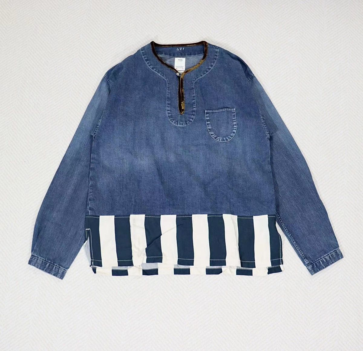 image of Visvim 19Ss Border Tunic P.o. Dmgd in Navy, Men's (Size XL)