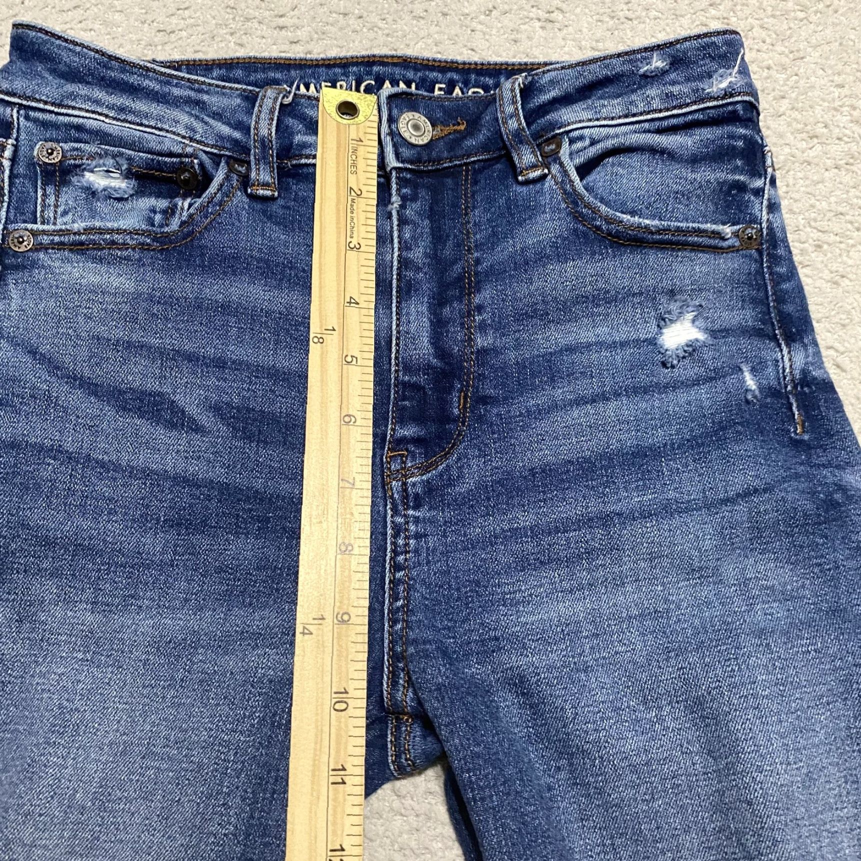 American Eagle Outfitters American Eagle Outfitters Jeans Womens 2 Blue High Rise Jegging Distressed Denim Slim 27 In Inseam Womens Blue Jeans 2 Size 26" / US 2 / IT 38 - 7 Thumbnail