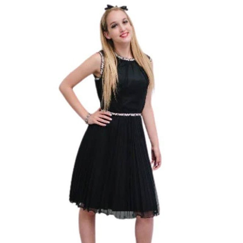Vintage Vintage 60s Little Black Dress Metallic Silver Beading Med Size M / US 6-8 / IT 42-44 - 1 Thumbnail