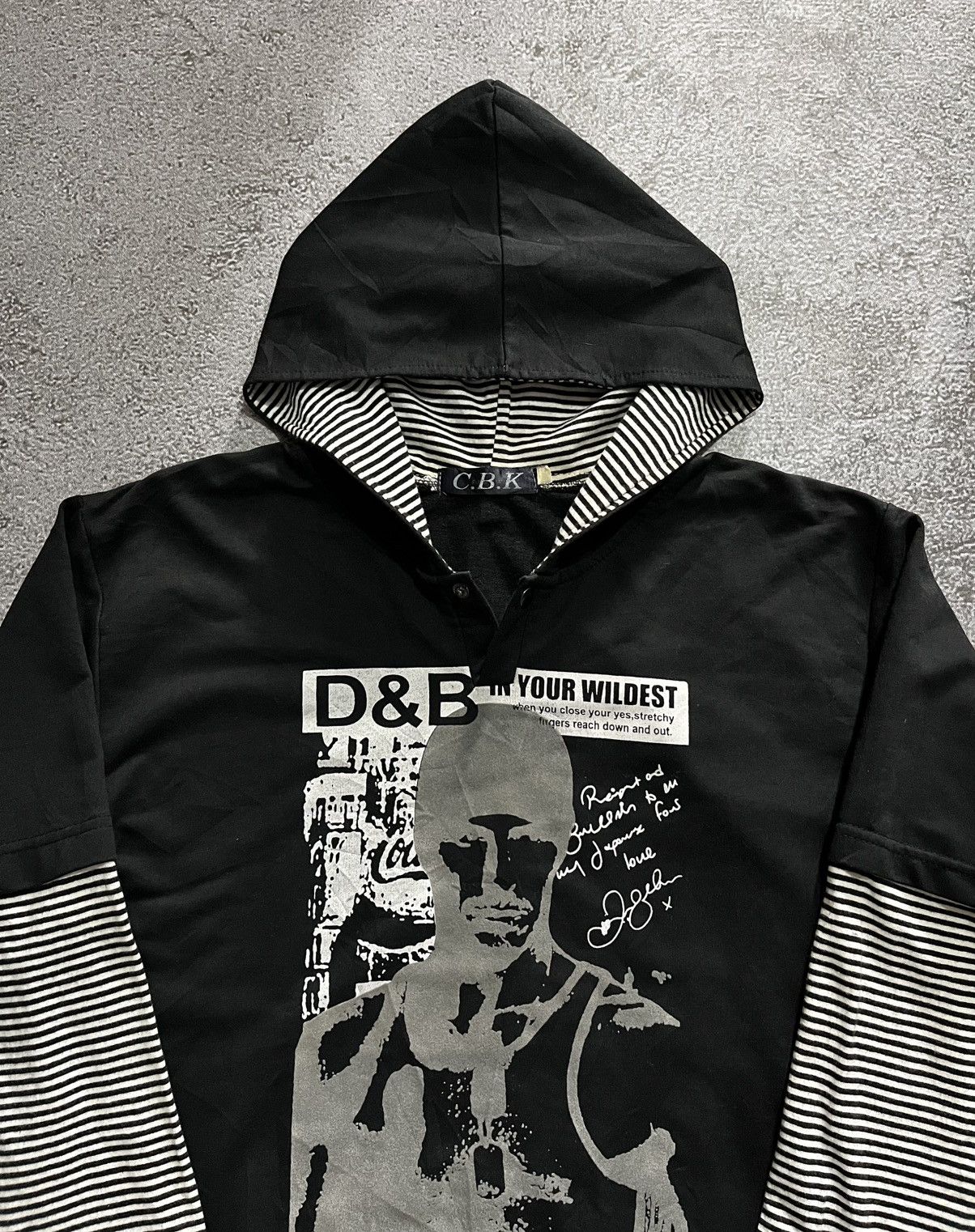 Japanese Brand Japanese CBK Sports Double Layer Punk Style Hoodie Size US L / EU 52-54 / 3 - 2 Thumbnail