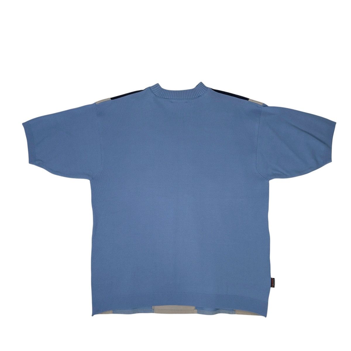 Koman Koman Sport Sweater Mens L Blue Faux Suede Leather Patchwork Size US L / EU 52-54 / 3 - 3 Thumbnail