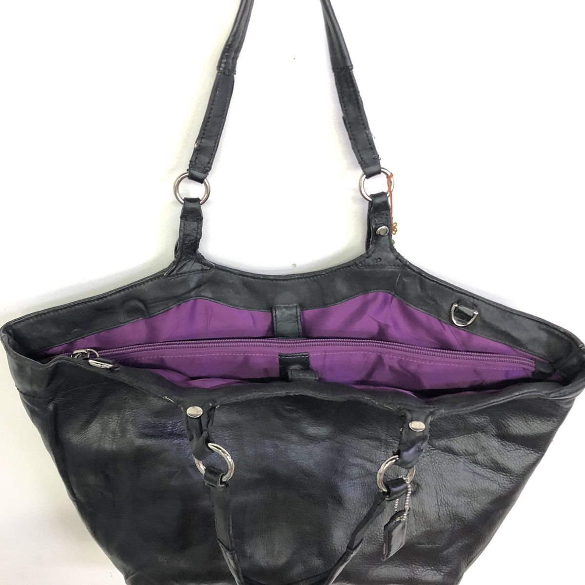 Coach Vintage Coach Pebbled Leather Black Tote Travel Bag Size ONE SIZE - 14 Thumbnail