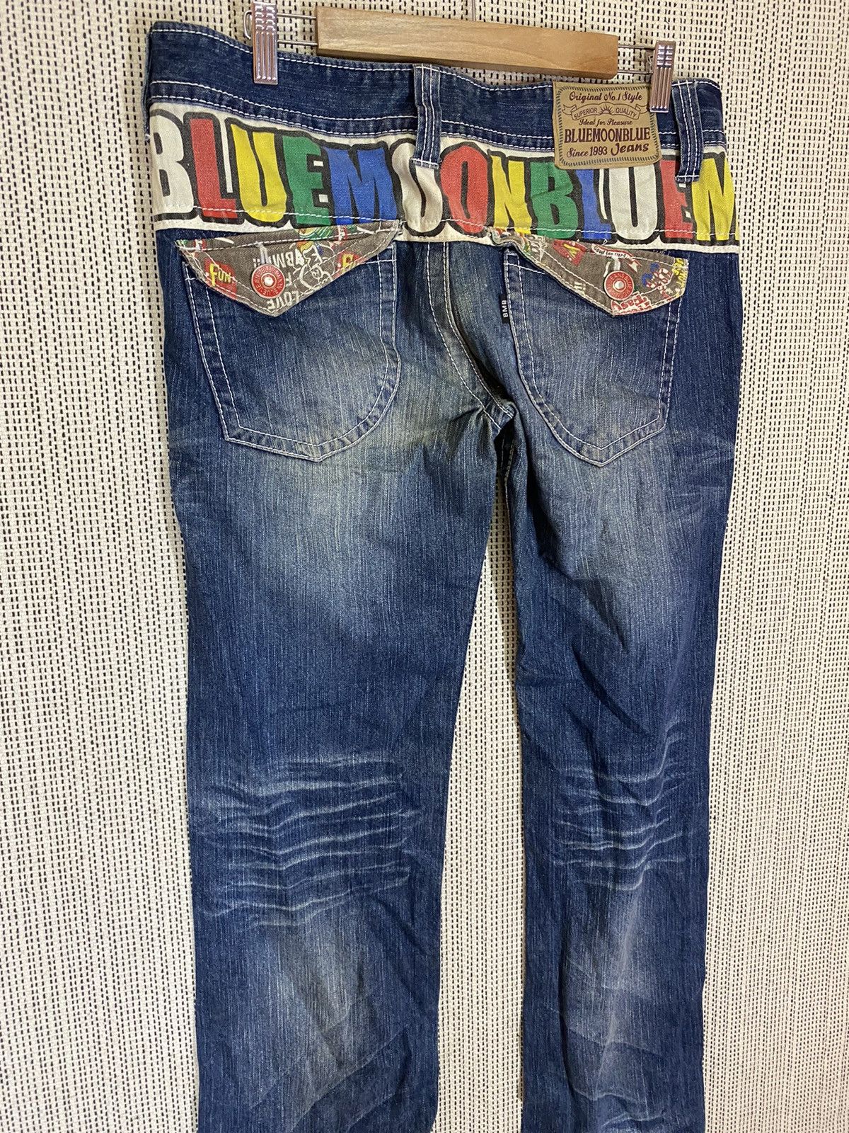If Six Was Nine × Japanese Brand × Seditionaries ‼️BLUE MOON FLARED DENIM SPELLOUT VERY NICE DESIGN‼️ Size US 36 / EU 52 - 7 Thumbnail