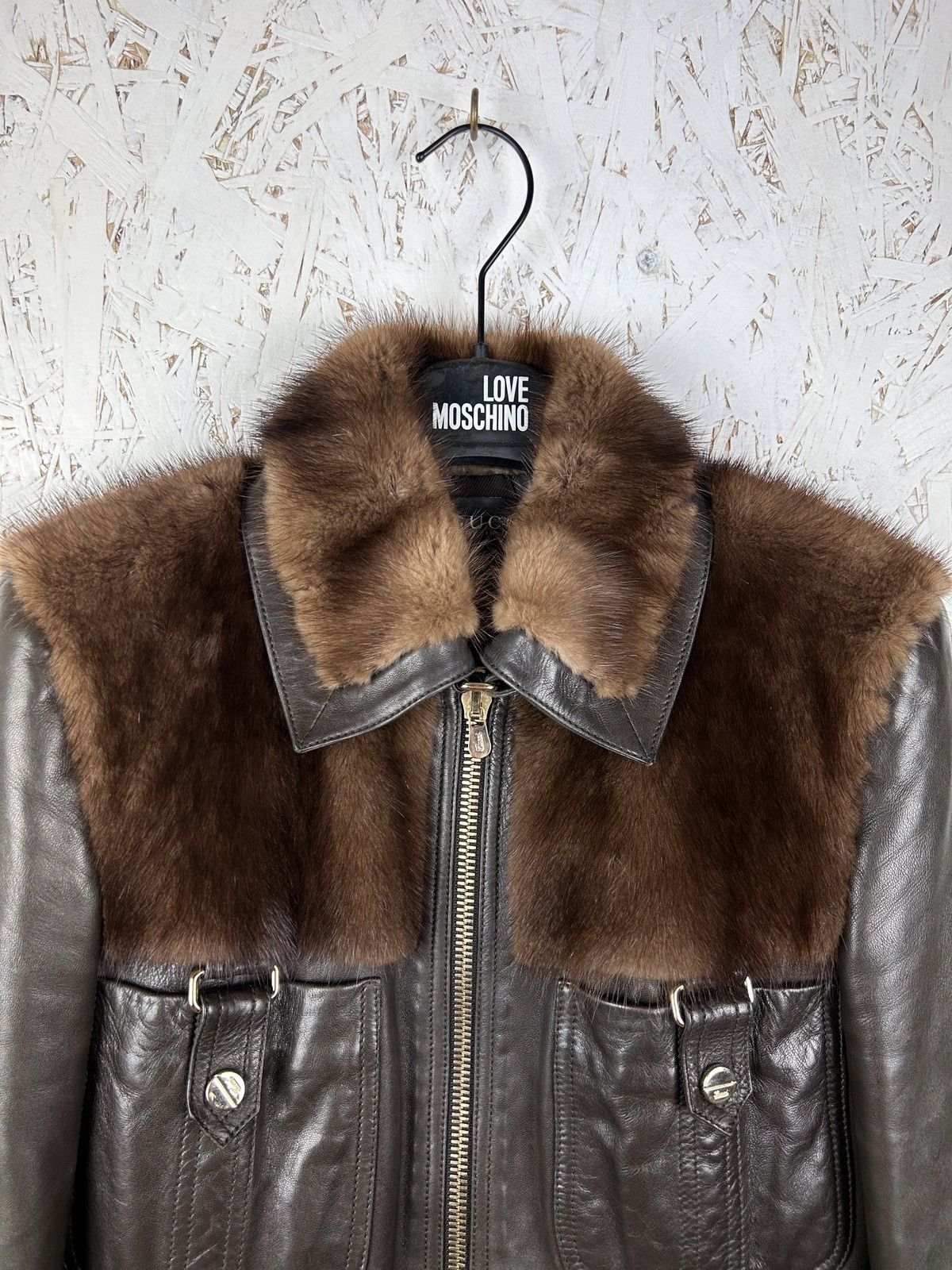 Gucci Gucci Tom Ford Brown Leather/Fur GG Leather Belt Jacket 40 Size S / US 4 / IT 40 - 2 Thumbnail