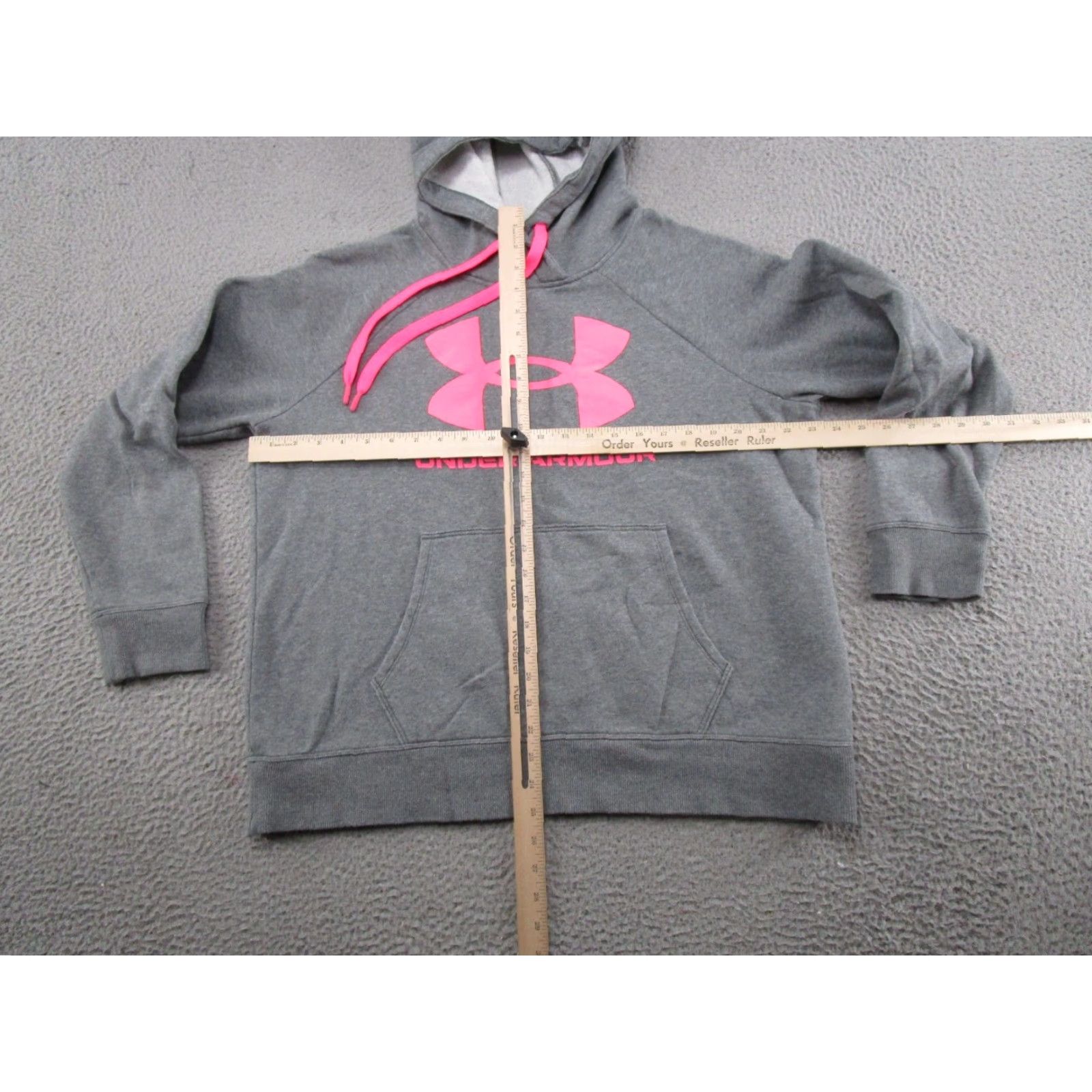 Under Armour Under Armour Rival Fleece Logo Raglan Sleeve Gray Hoodie Blue Size L Women's Size L / US 10 / IT 46 - 6 Thumbnail