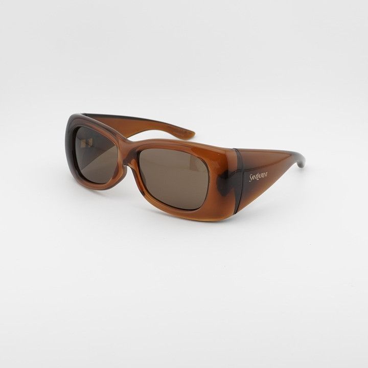 Saint Laurent Paris Saint Laurent SL901 HOWL 017 Sunglasses Shiny Brown Square Size ONE SIZE - 2 Thumbnail