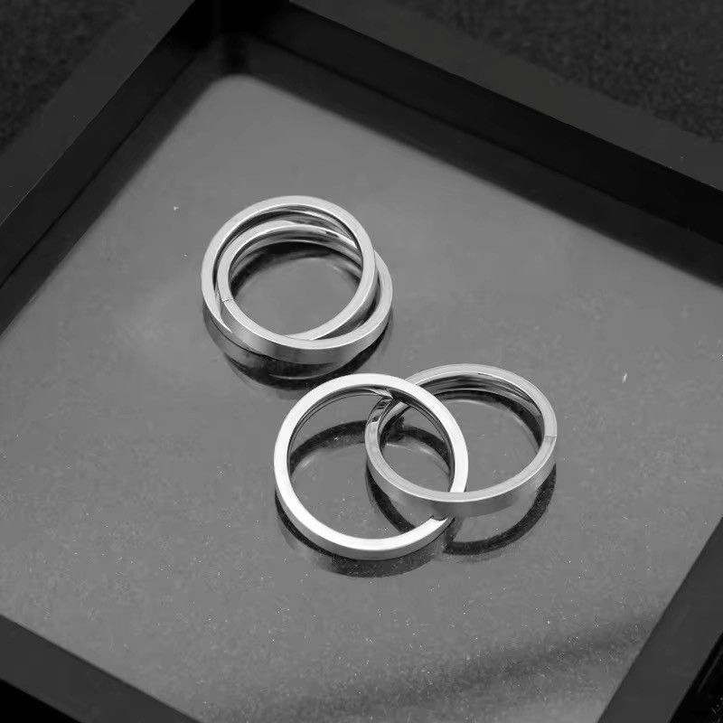 Jewelry Retro punk stainless steel double ring Size ONE SIZE - 5 Thumbnail