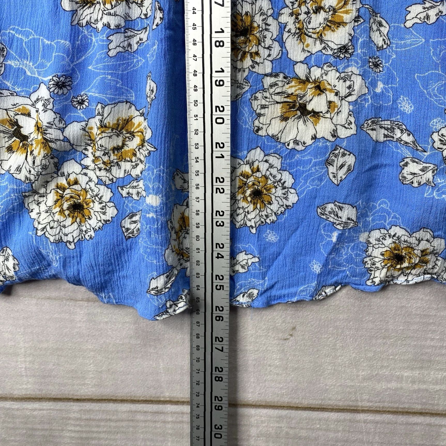 Bell UMGEE Blouse Off Shoulder Top 3/4 Bell Sleeve Blue Floral M Women Beach Boho Lightweight Cambray Shirt Size M / US 6-8 / IT 42-44 - 7 Thumbnail