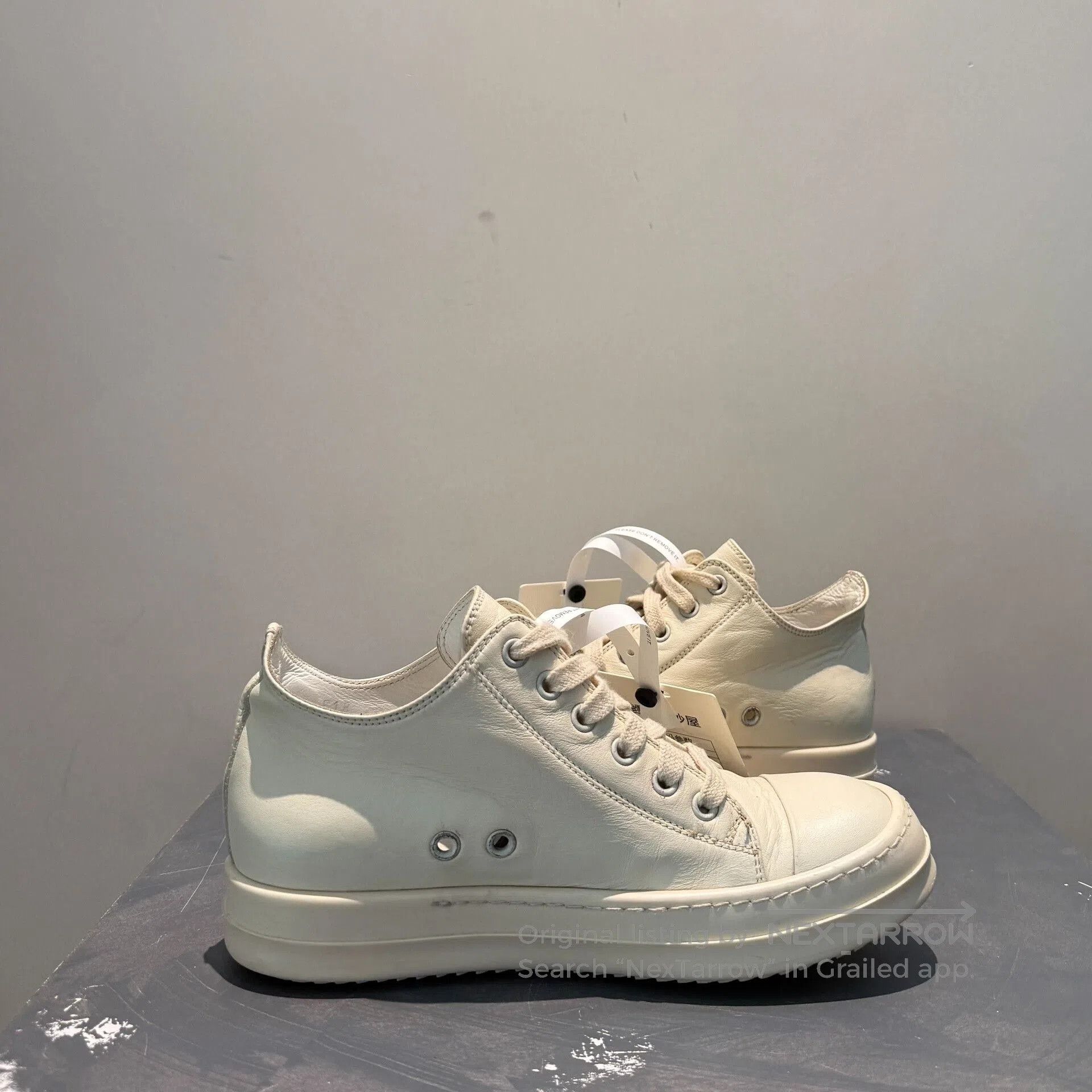 Rick Owens Rick Owens Leather Low-Top Sneakers. Size US 10 / EU 43 - 3 Thumbnail