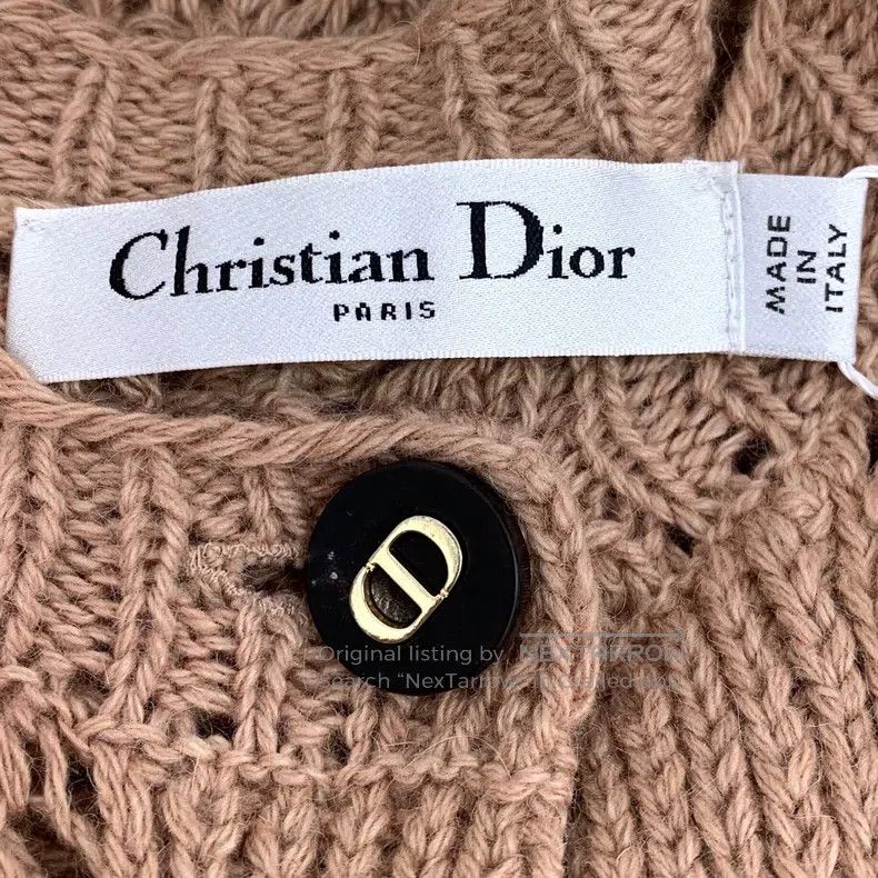 Dior Dior Brown alpaca wool round neck single-breasted long-sle Size M / US 6-8 / IT 42-44 - 5 Thumbnail