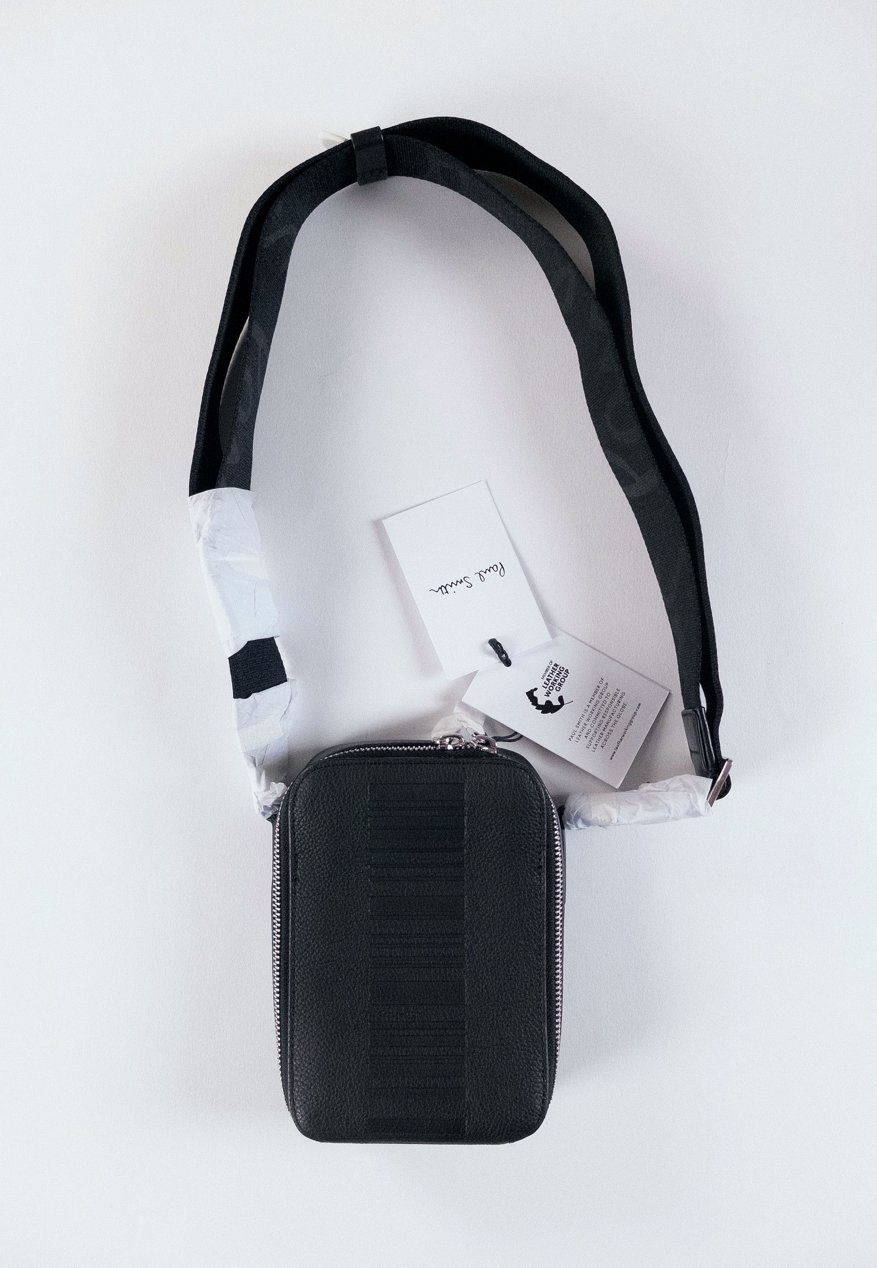 Paul Smith PAUL SMITH black mini leather flight bag crossbody q Size ONE SIZE - 5 Thumbnail