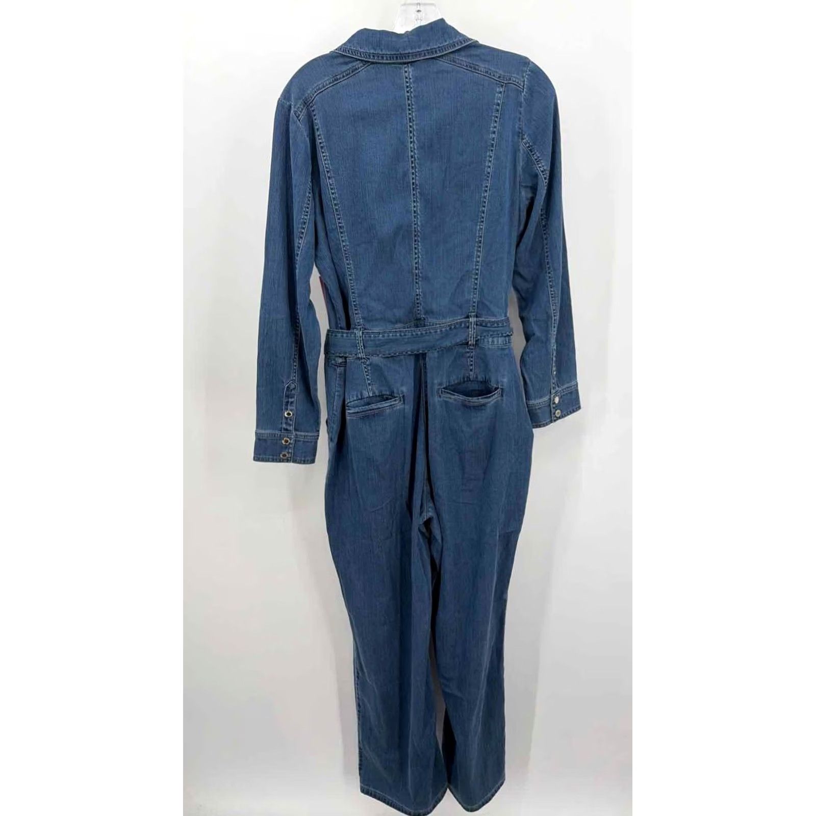 Vintage WHBM Blue Long Sleeve Jumpsuit 14P Petite Size XL / US 12-14 / IT 48-50 - 2 Thumbnail