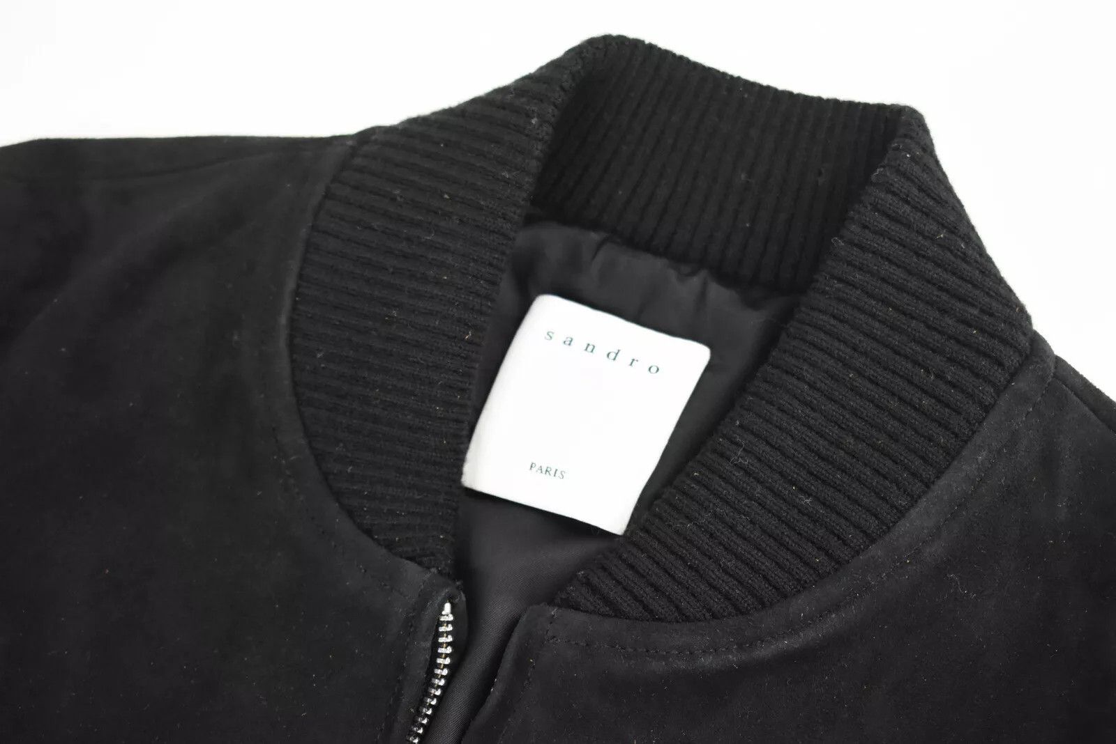Sandro SANDRO Monaco Jacket Men's XS Suede Goat Leather Bomber Size US XS / EU 42 / 0 - 6 Thumbnail