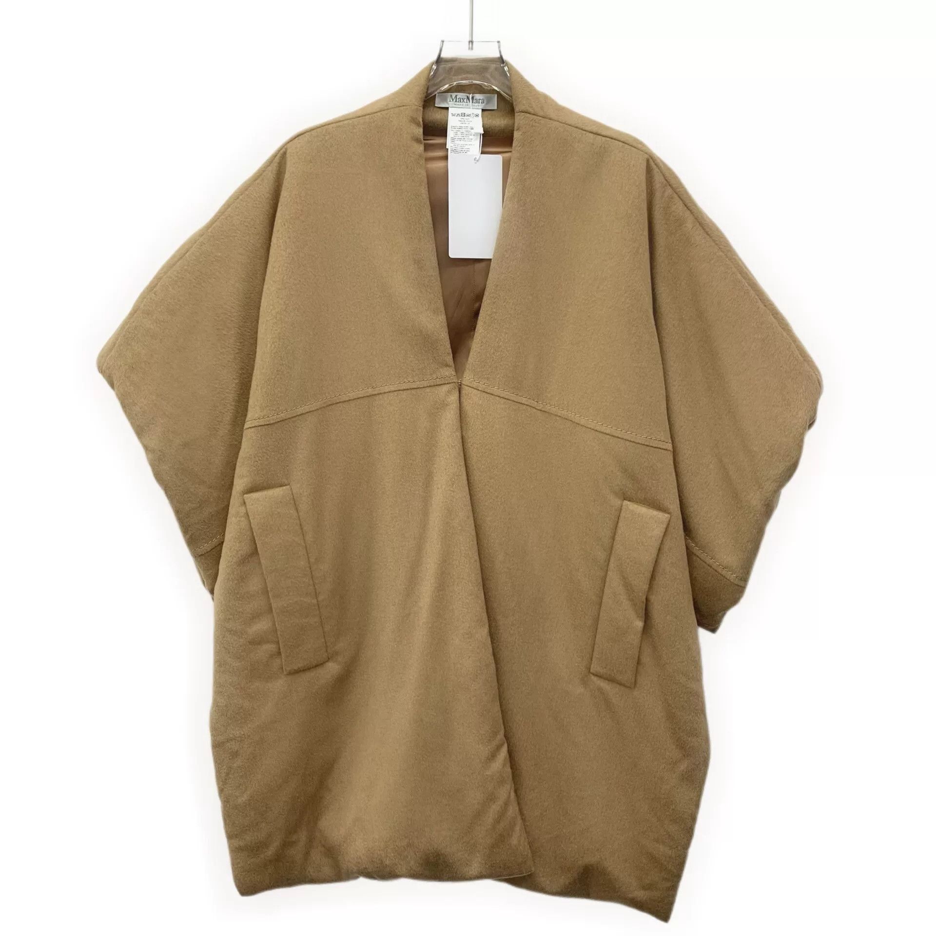 maxmara camel wool cape coat size s