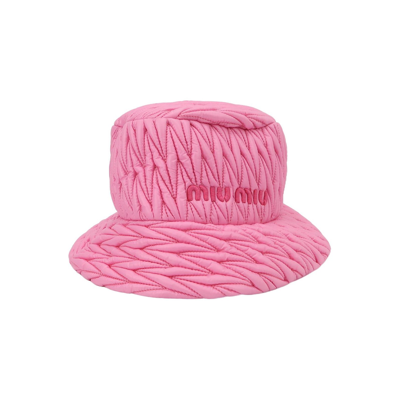 Miu Miu Miu Miu Quilted Logo Bucket Hat One Size Size ONE SIZE - 1 Thumbnail