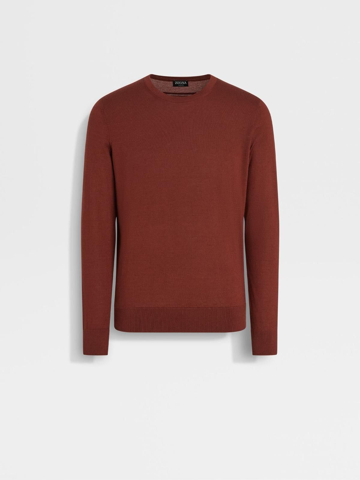 Ermenegildo Zegna o1s1rm0426 Crewneck Sweater in Brick Red Size US M / EU 48-50 / 2 - 1 Thumbnail