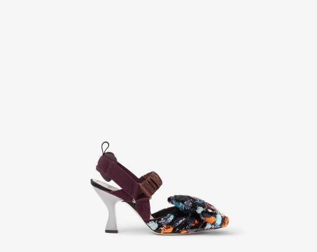 Fendi os11x0526 Colibrì Sequinned Slingbacks Pumps in Multicolor Size US 8 / IT 38 - 1 Thumbnail