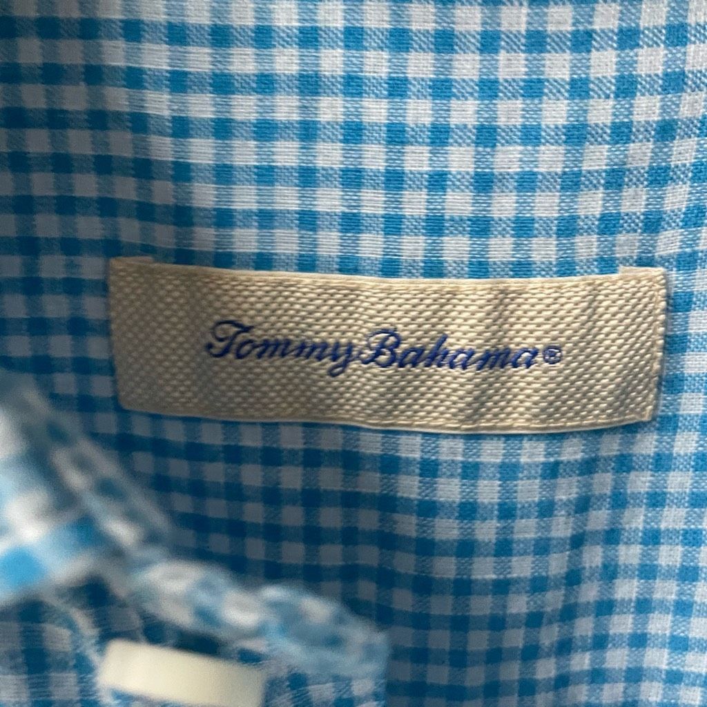 Tommy Bahama Tommy Bahama Linen Cotton Blue Gingham Short Sleeve Button U Size US M / EU 48-50 / 2 - 3 Thumbnail