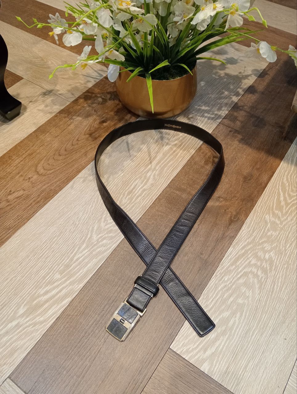 Yves Saint Laurent VINTAGE YVES SAINT LAURENT LEATHER BELT - BLACK Size ONE SIZE - 8 Thumbnail