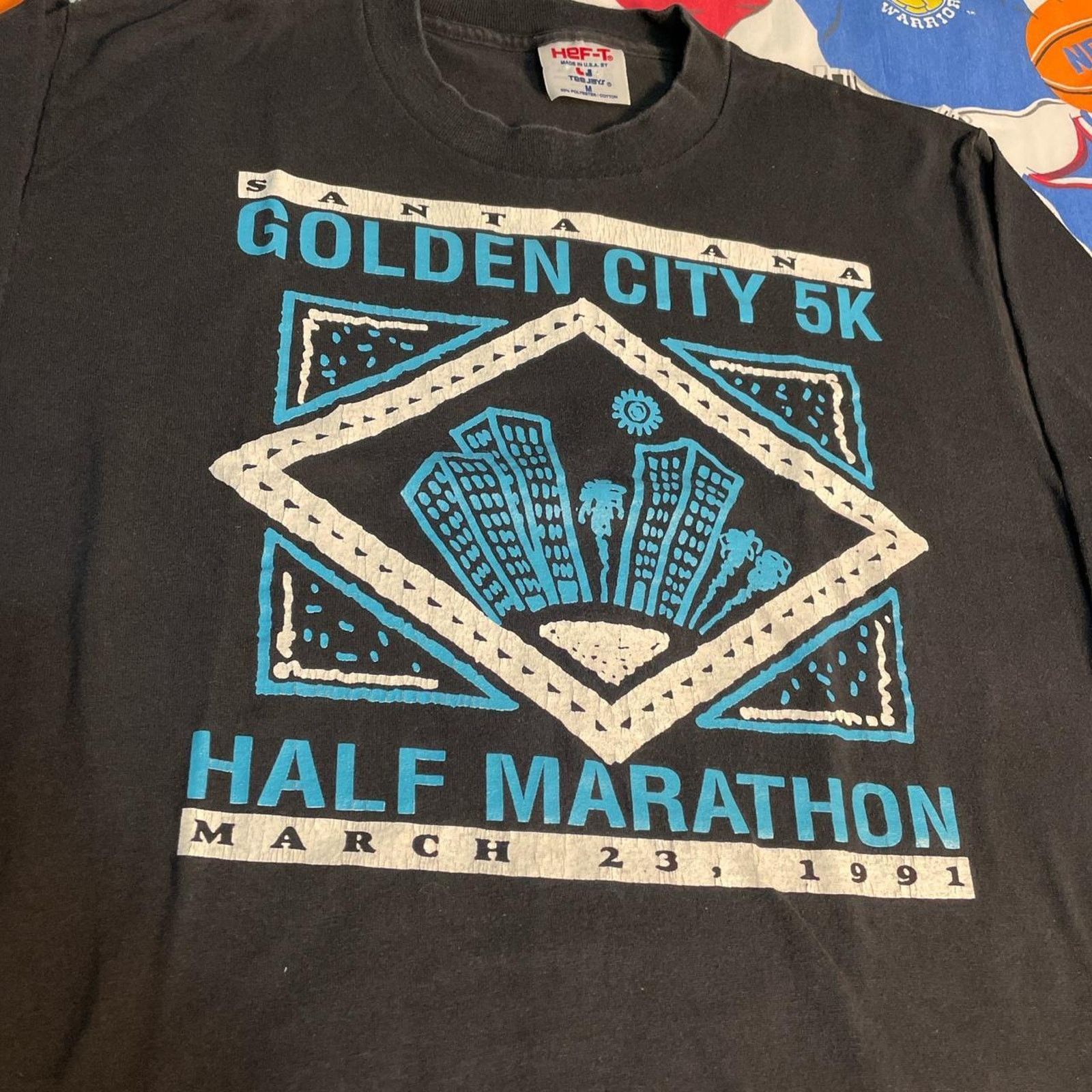 Vintage Vintage 1991 Half Marathon Golden City 5K Run Off Sports Tee Size US L / EU 52-54 / 3 - 3 Thumbnail