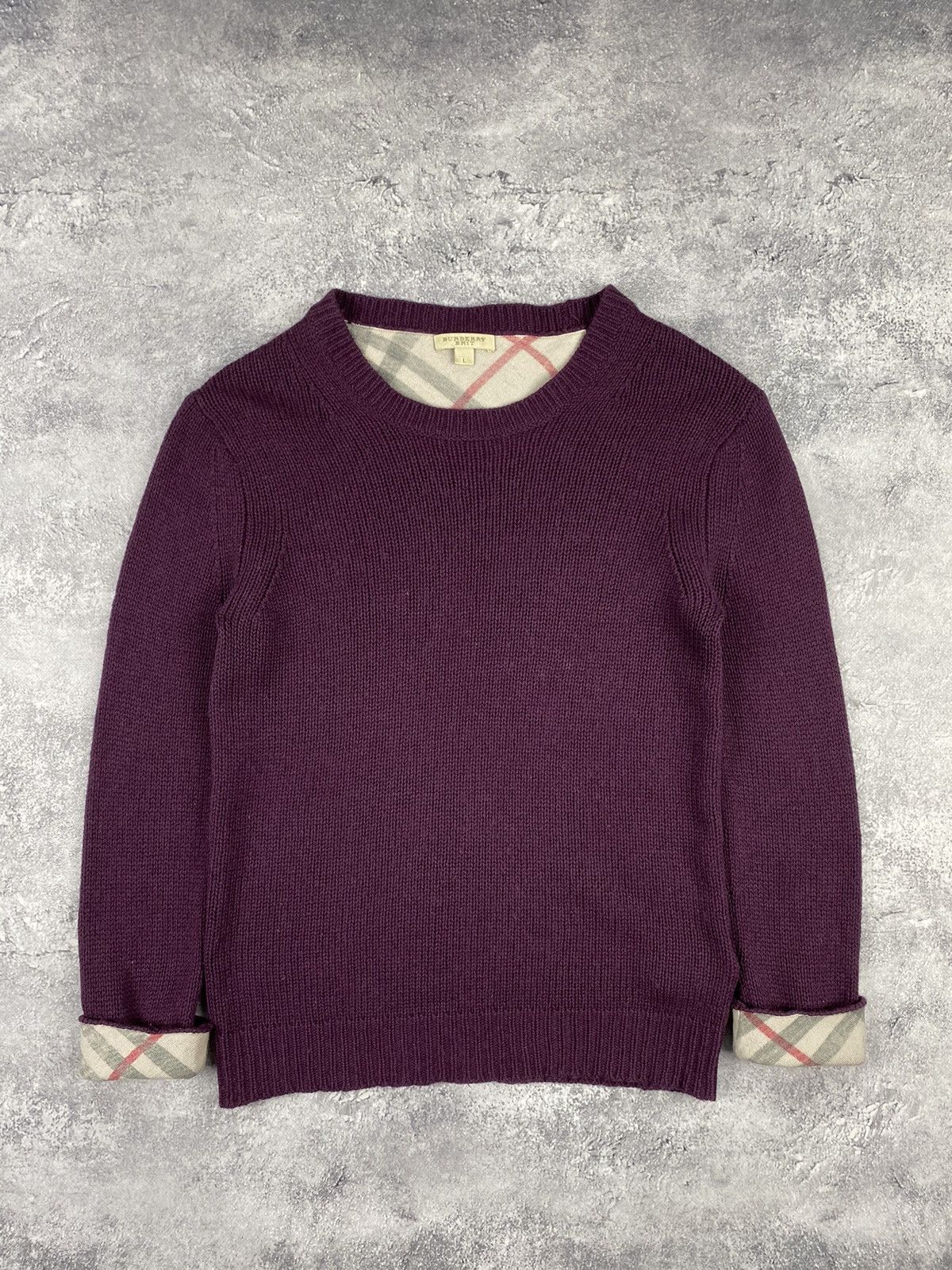 Burberry Vintage Burberry Brit Cashmere Wool Nova Check Sweater Size L / US 10 / IT 46 - 2 Thumbnail