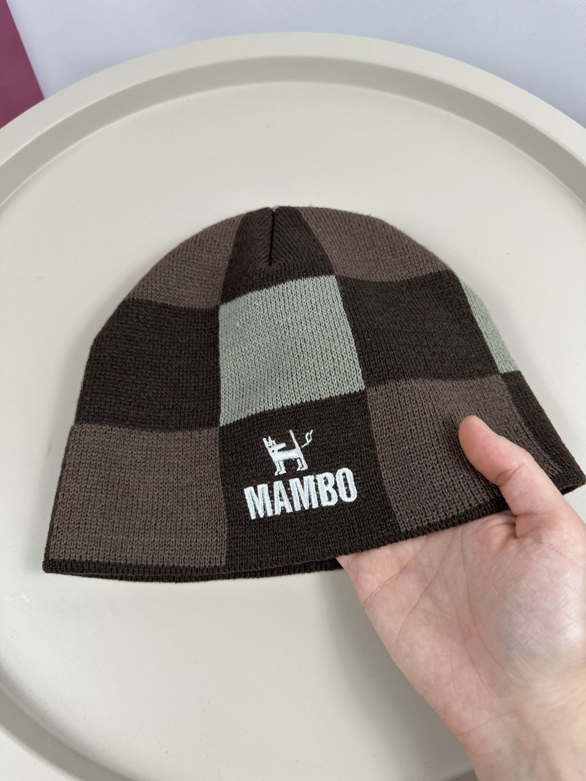 Mambo × Vintage Mambo Knitted check hat Size ONE SIZE - 4 Thumbnail