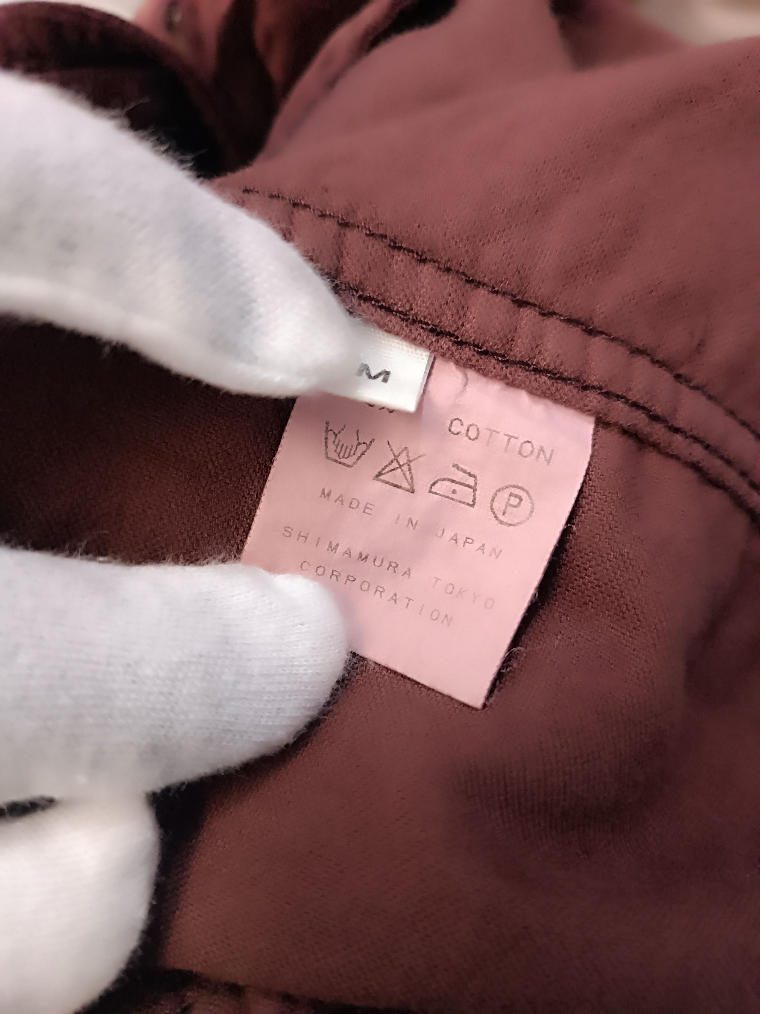 Japanese Brand Vintage Shirt Jacket Burgundy Velour Ifsixwasnine LGB Style Size US M / EU 48-50 / 2 - 6 Thumbnail