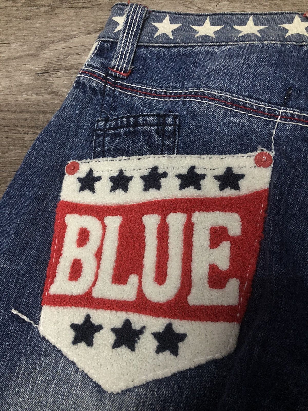 Japanese Brand BLUE MOON BLUE DENIM JEANS Size US 30 / EU 46 - 11 Thumbnail