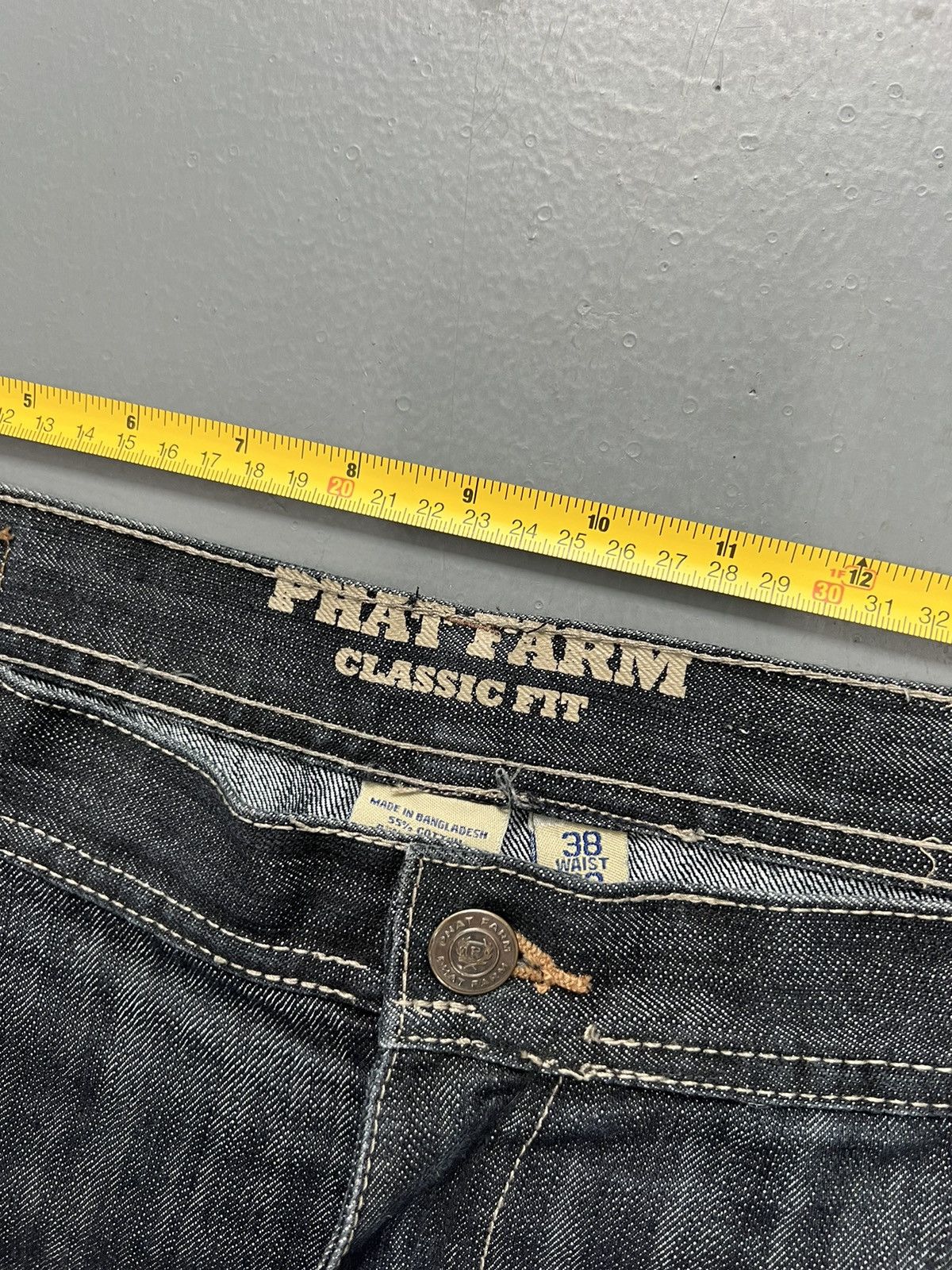 Japanese Brand × Vintage Vintage Y2K Phat farm black denim shiny baggy jeans Size US 36 / EU 52 - 5 Thumbnail