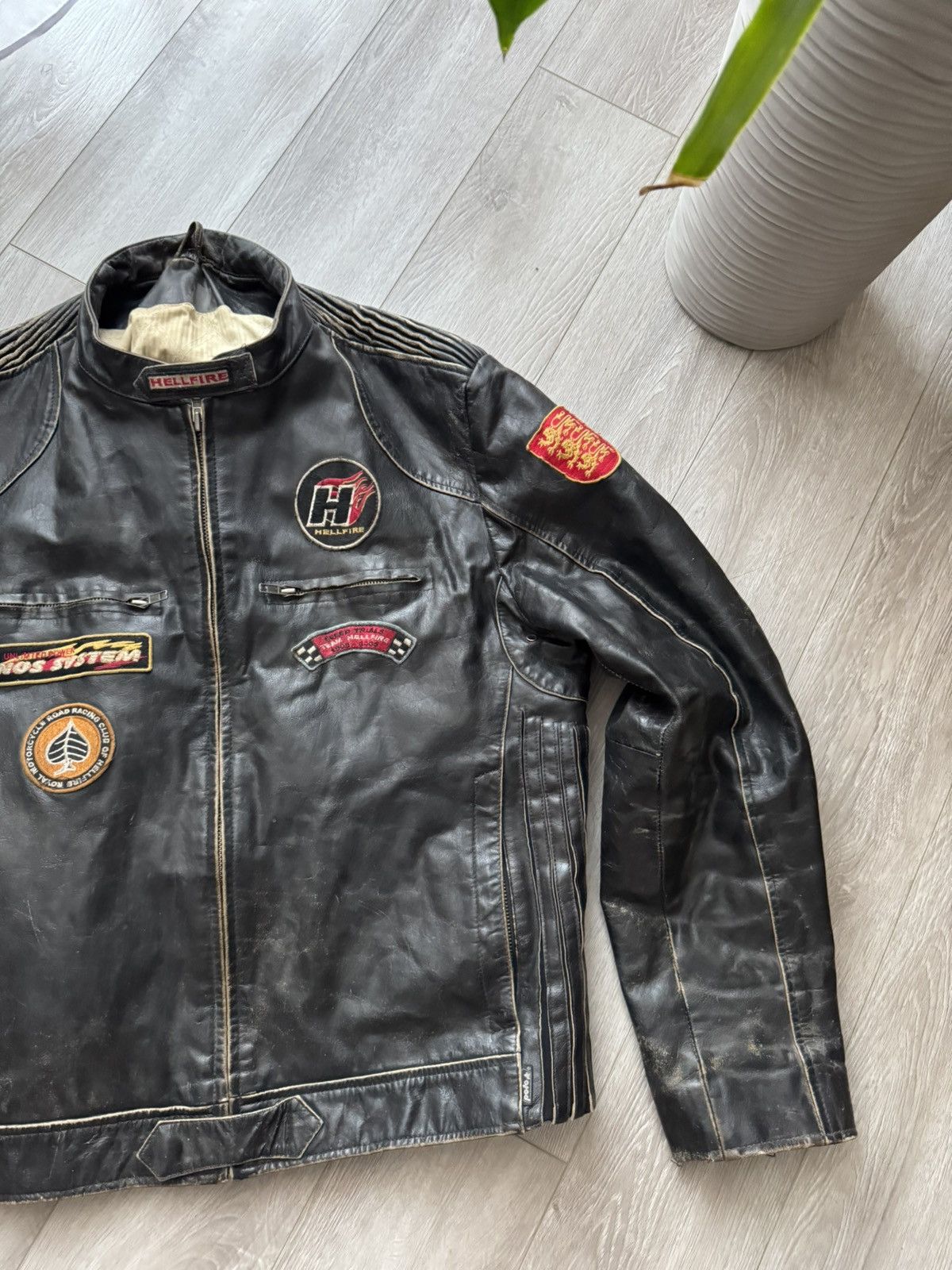 Vintage Vintage Hell Fire Moto Racing Leather Jacket Size US XL / EU 56 / 4 - 3 Thumbnail