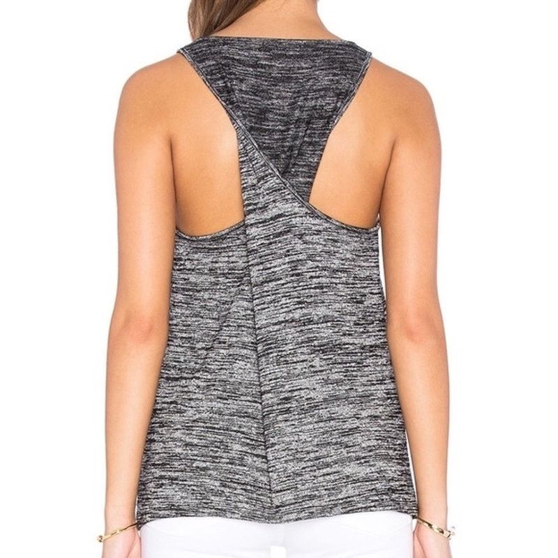 Rag & Bone Rag & Bone Jean Twist Back Gray & Black Heather Tank Top Size XS / US 0-2 / IT 36-38 - 1 Thumbnail