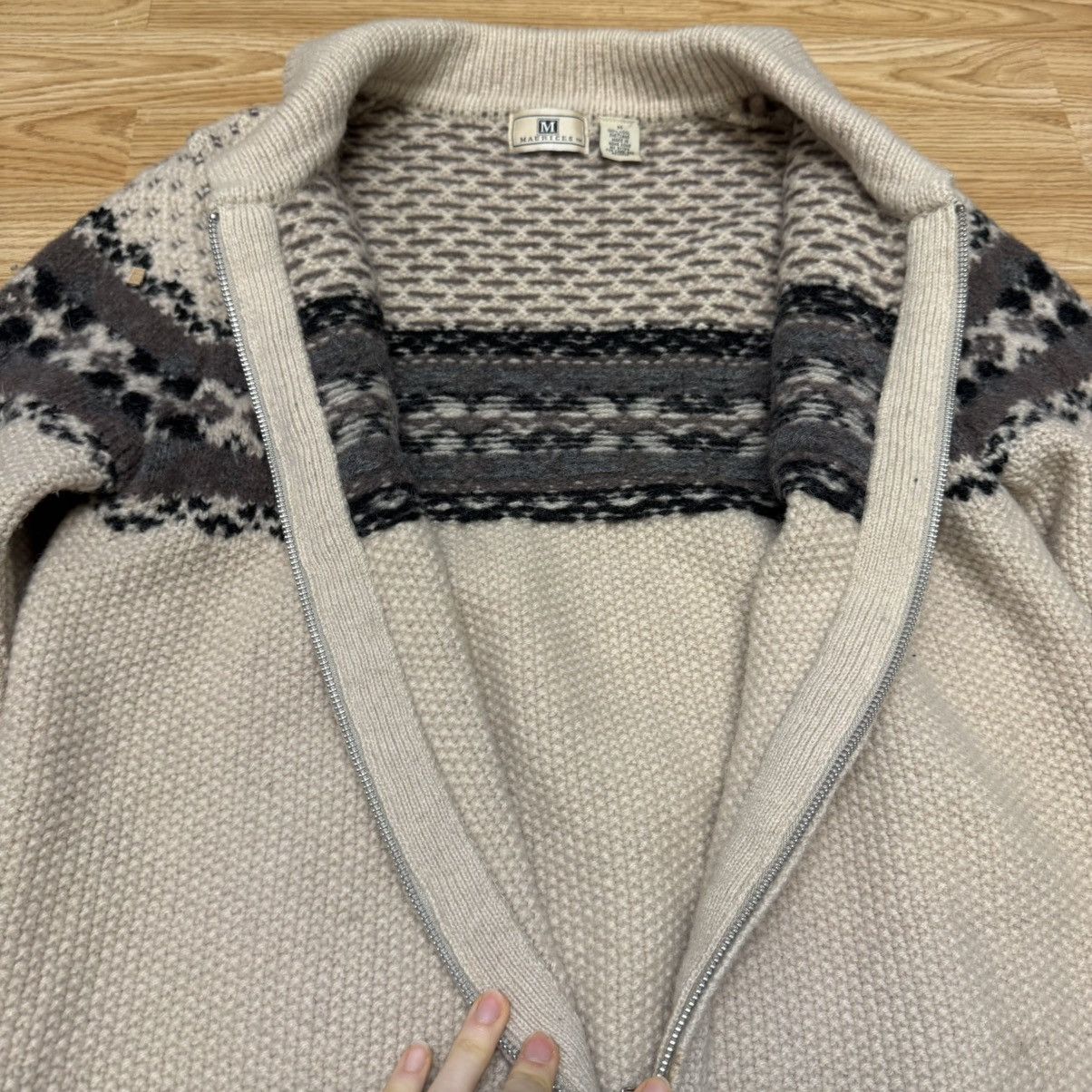 Other Vintage Maurices Shetland Wool Fair Isle Zip Sweater Size M / US 6-8 / IT 42-44 - 6 Thumbnail