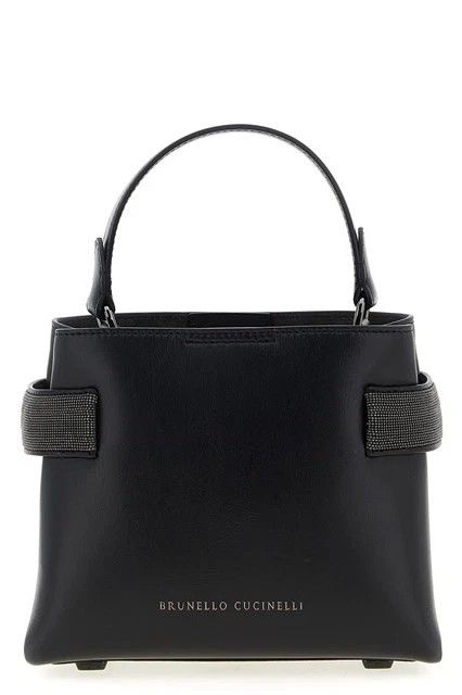 Brunello Cucinelli CUCINELLI Essence Small Black Top Handle Bag New Auth Size ONE SIZE - 1 Thumbnail