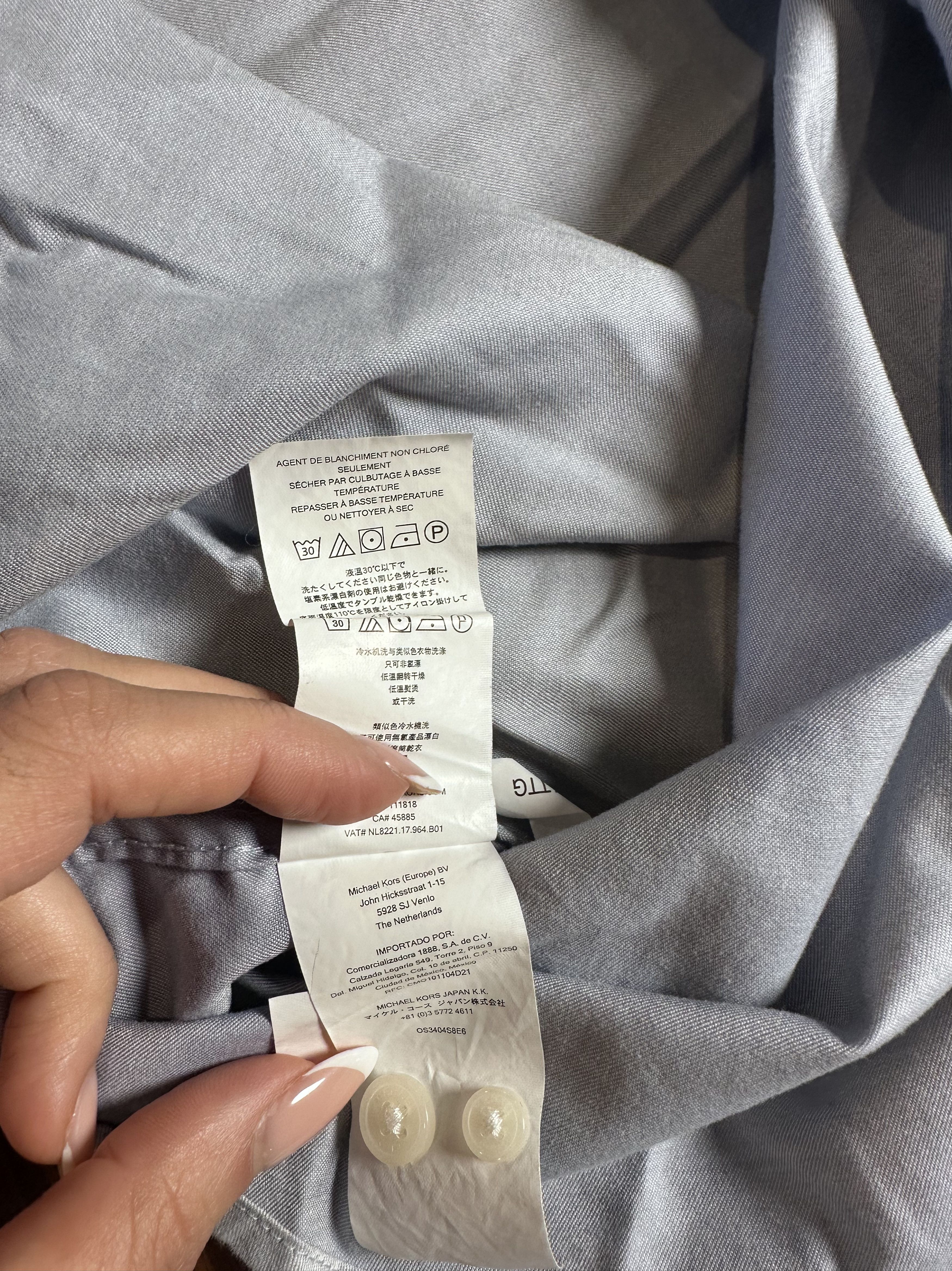 Michael Kors Michael Kors Classic Fit Cotton Button Down Shirt Blue XXL Size US XXL / EU 58 / 5 - 6 Thumbnail