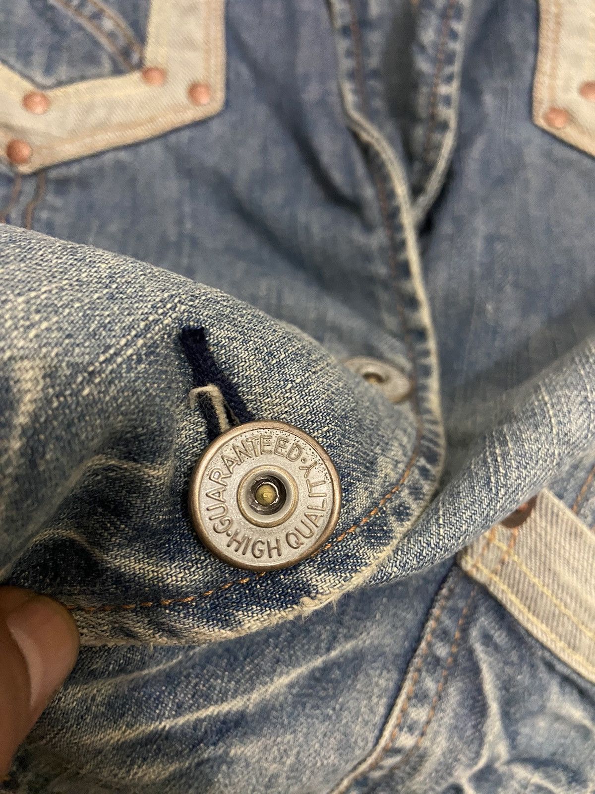 Le Grande Bleu (L.G.B.) × Vintage vintage Y2K camel road denim women jacket Size L / US 10 / IT 46 - 5 Thumbnail