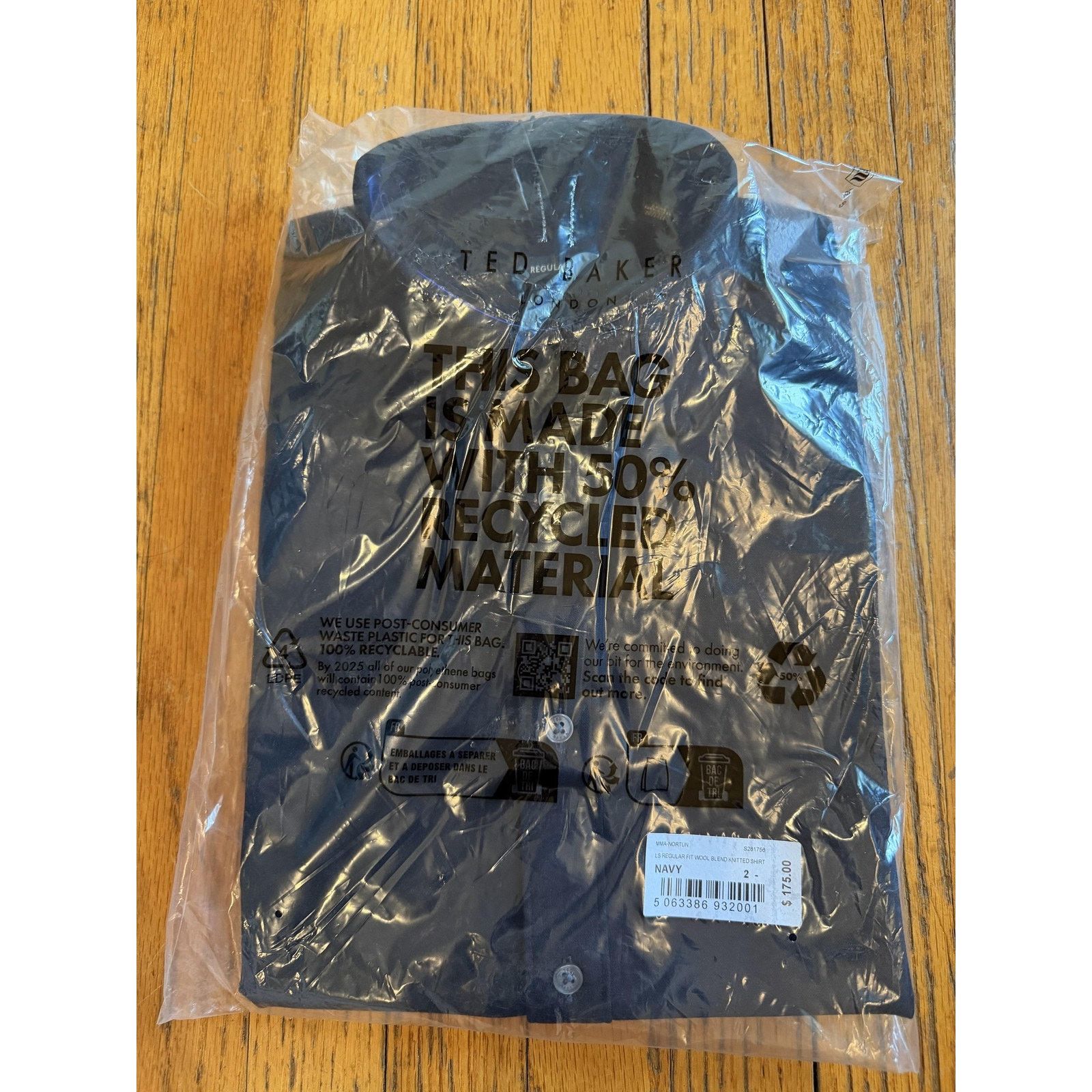 Ted Baker Ted Baker Mens Reg Fit LS Dress Shirt Sm Navy Size US S / EU 44-46 / 1 - 4 Thumbnail