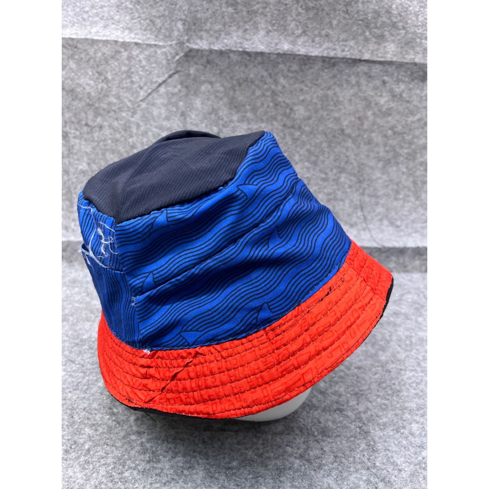 Vintage Sun Bucket Hat Adult One Size Blue Polyester Camp Fish Beach Reversible Size ONE SIZE - 5 Thumbnail