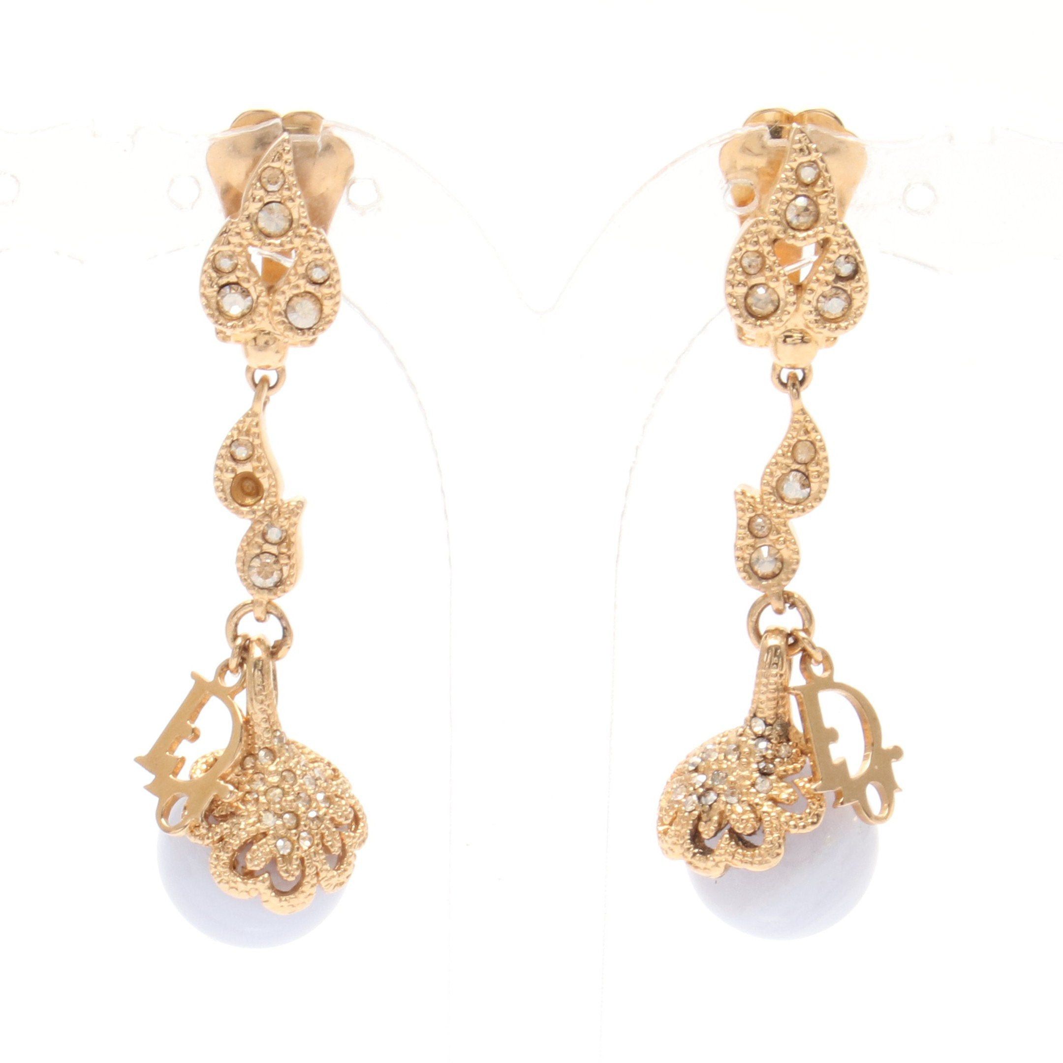 Dior Dior Earrings Gp Colored Stones Gold Light Blue Size ONE SIZE - 1 Thumbnail