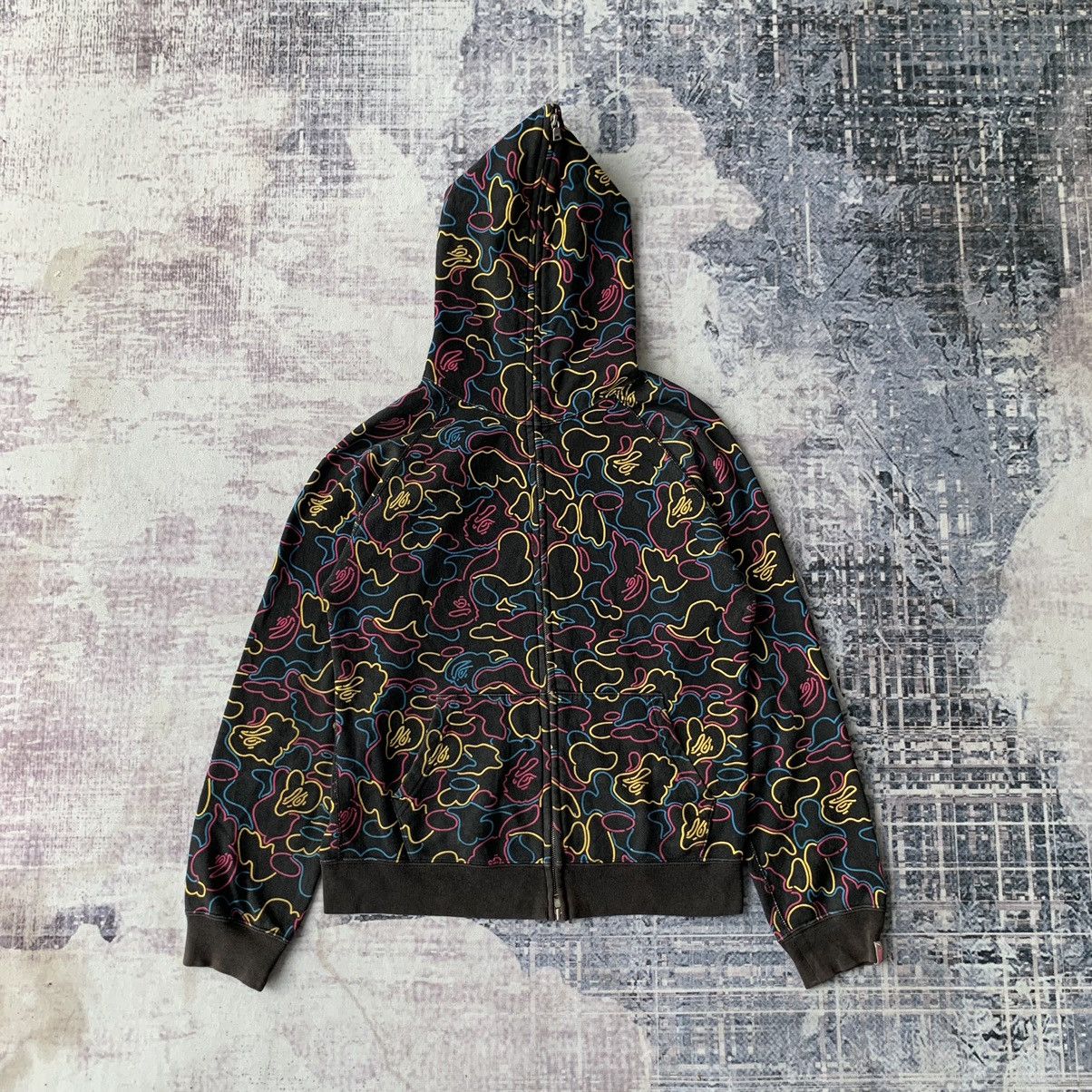 Bape Neon Camo Full Zip Hoodie Size S / US 4 / IT 40 - 1 Thumbnail