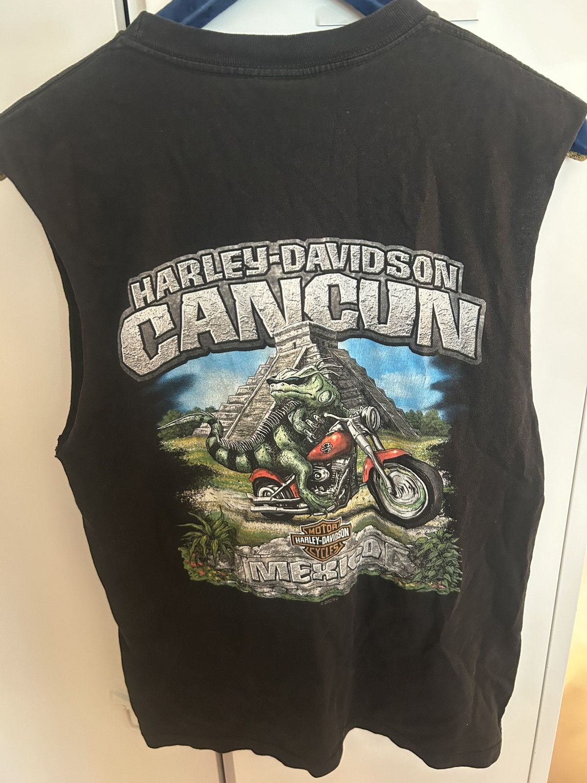 Harley Davidson Vintage Harley Davidson Cancun Mexico Cut Off Tee Size US M / EU 48-50 / 2 - 5 Thumbnail