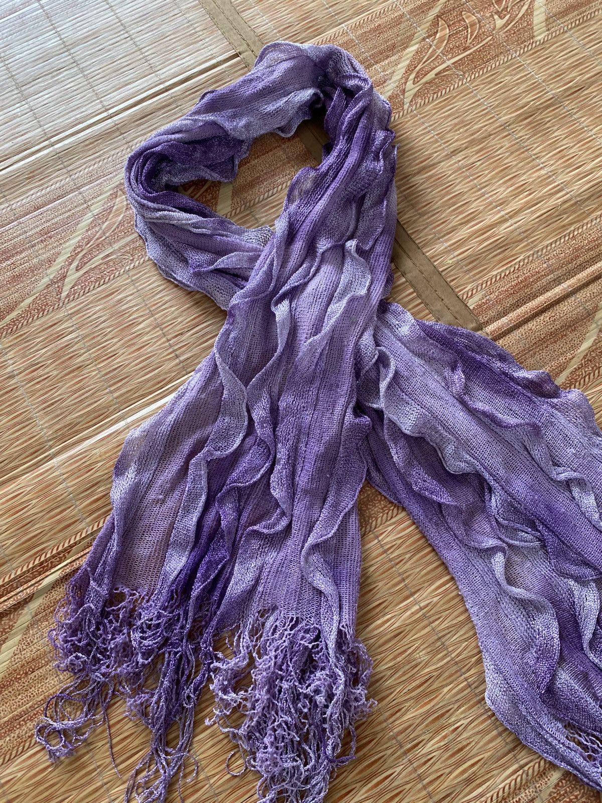 John Alexander Skelton Japanese Purple Knitted Scarf Vkei JAS Ysformen Avantgarde Size ONE SIZE - 3 Thumbnail