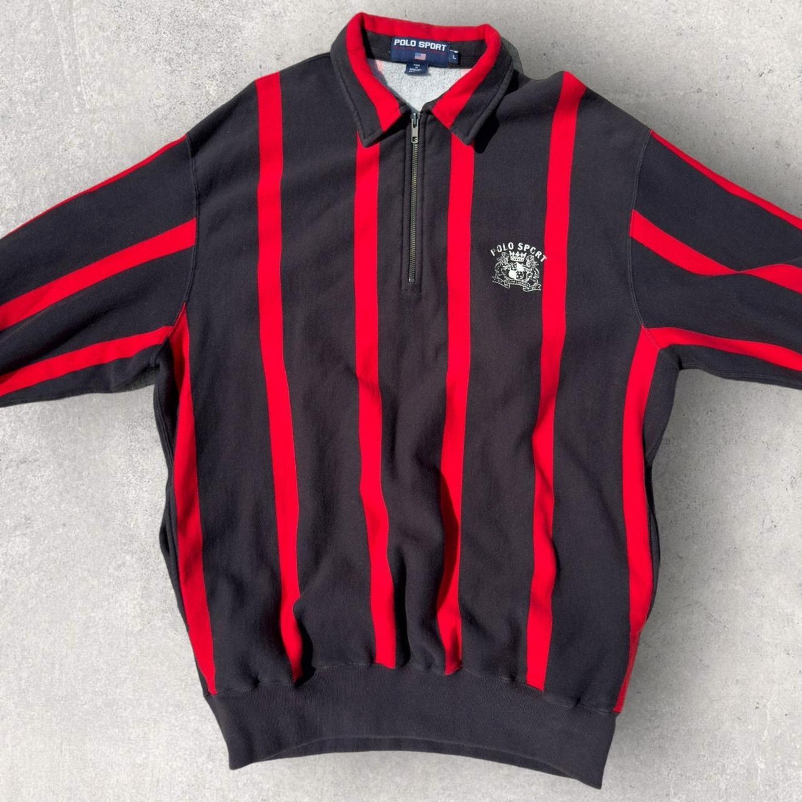 Polo Ralph Lauren × Vintage Vintage 90s Polo Sport Ralph Lauren 1/2 Zip Sweatshirt Size US L / EU 52-54 / 3 - 2 Thumbnail