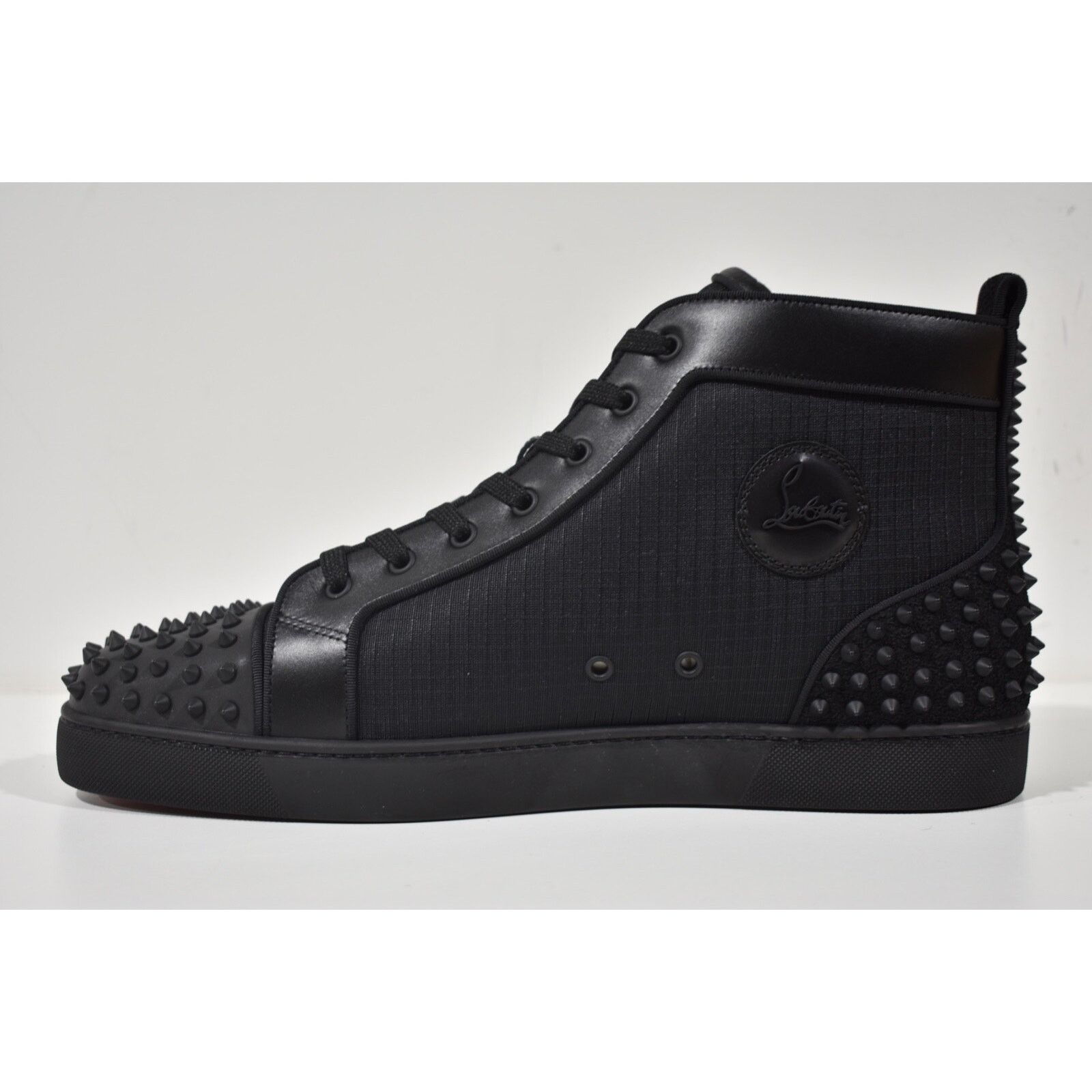 Christian Louboutin Christian Louboutin Lou Spikes 2 Flat Black Reflex Tissu Size US 15 / EU 48 - 5 Thumbnail