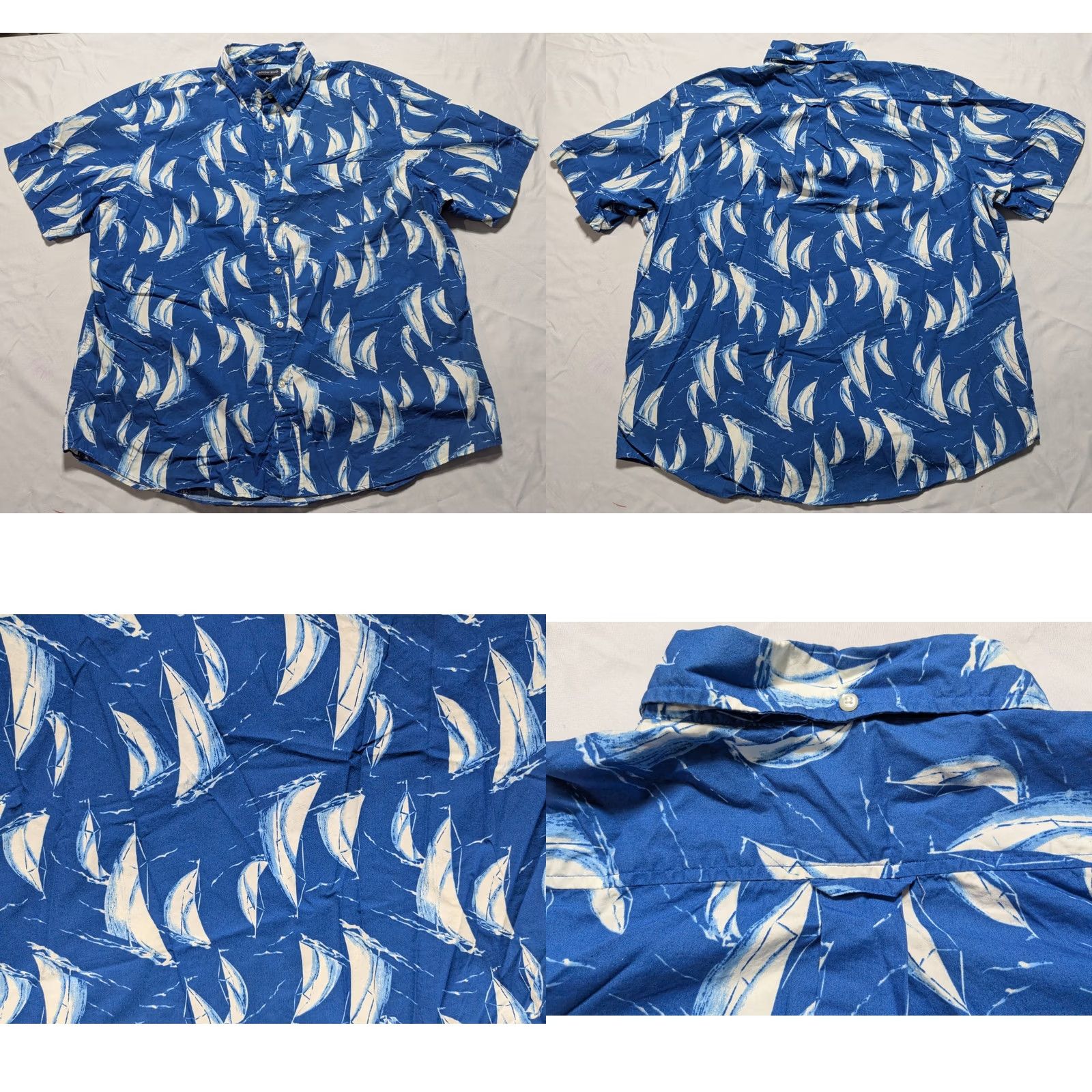 Lands' End Lands' End Blue SAIL BOAT AOP Shirt - Men XL 17-17.5 Traditional Fit Size US XL / EU 56 / 4 - 9 Thumbnail