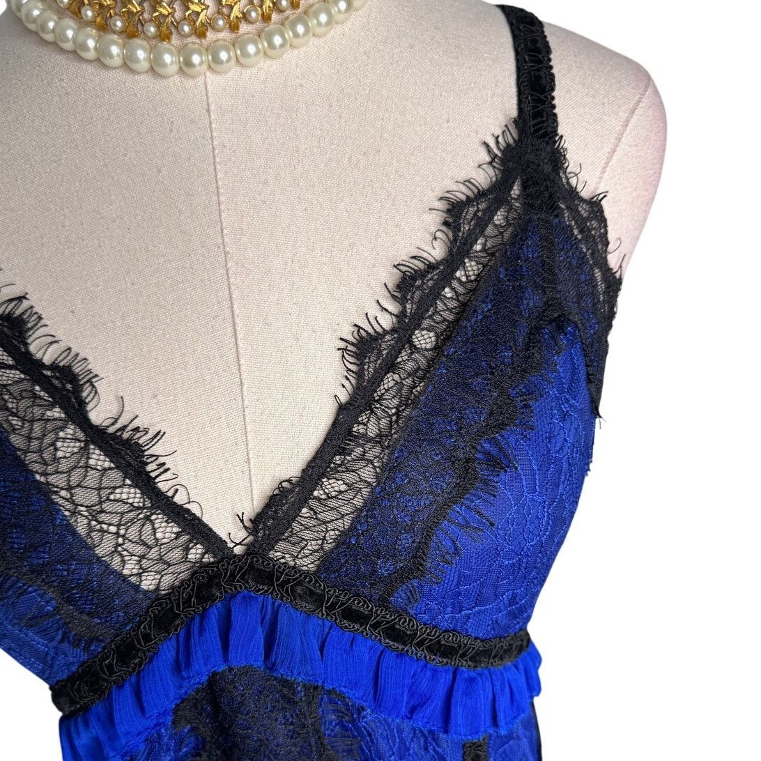 Alice + Olivia Alice + Olivia Opal Lace Handkerchief Dress Black Blue sz 6 Size M / US 6-8 / IT 42-44 - 5 Thumbnail