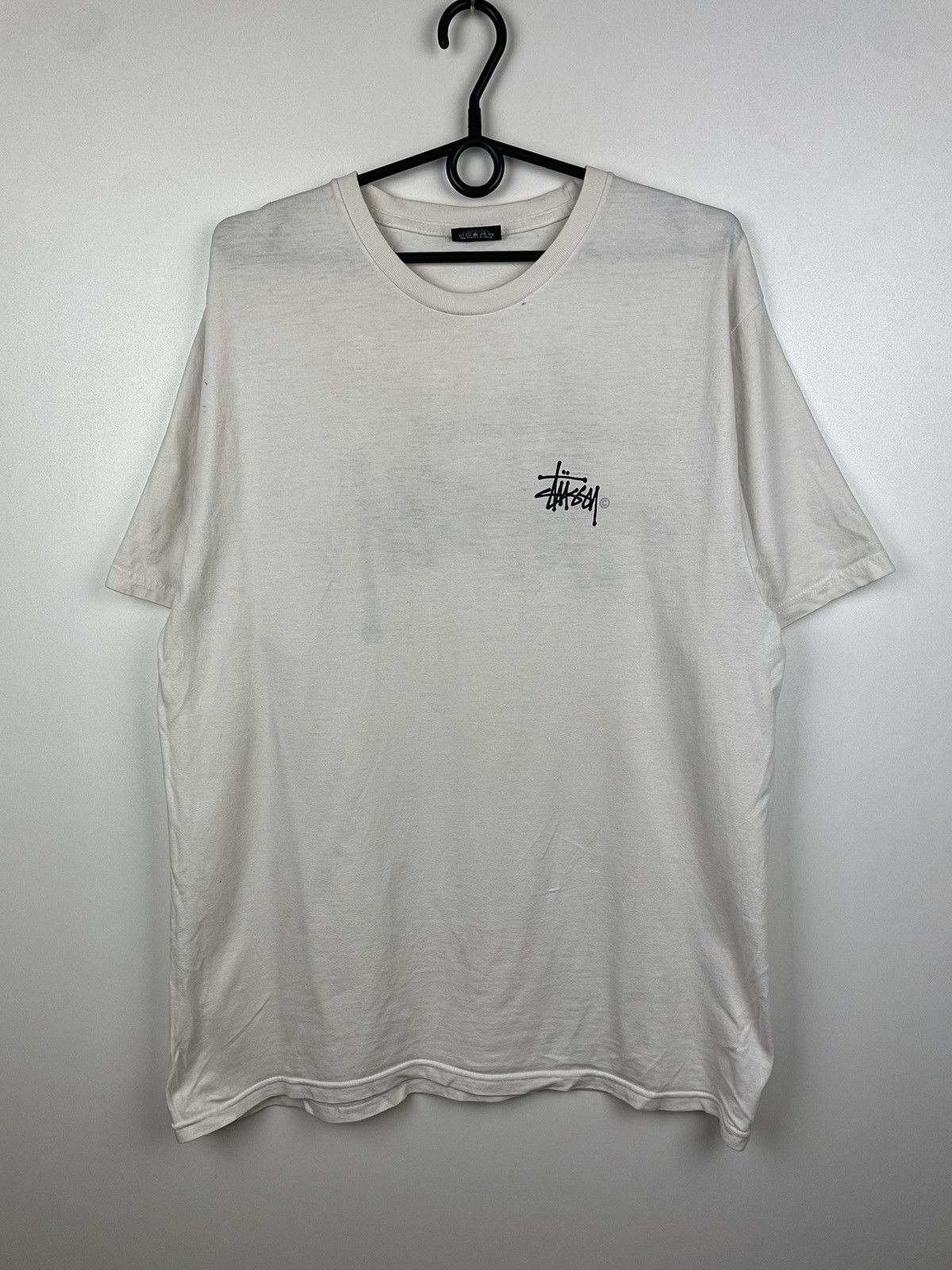 Stussy × Vintage Stussy Distressed Vintage T Shirt White Size L Size US L / EU 52-54 / 3 - 1 Thumbnail