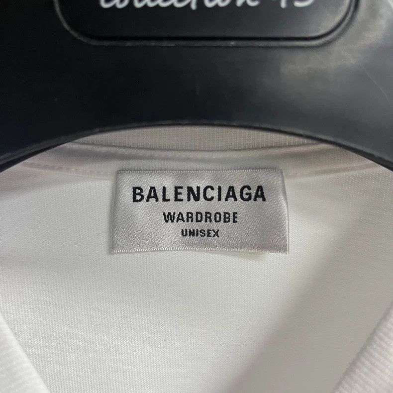 Balenciaga Balenciaga White Logo White Solid Cola Pattern Printed Rou Size US XS / EU 42 / 0 - 2 Thumbnail